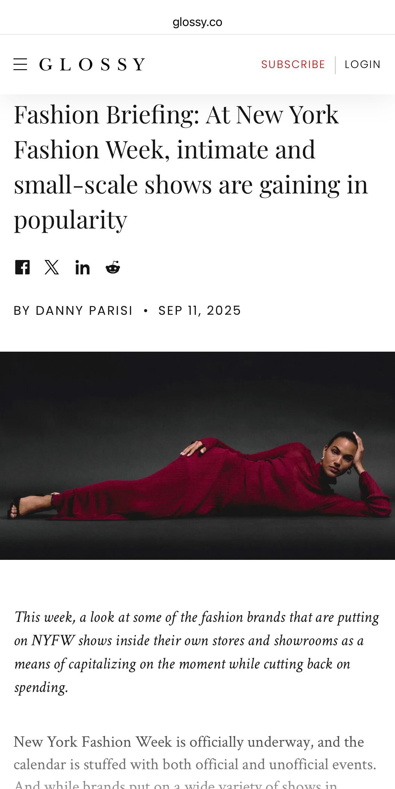 Le Réussi® Featured in Glossy: Rethinking Fashion Shows in Retail Spaces