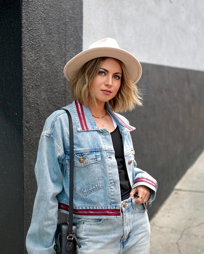 Miranda Derrick in Le Réussi®'s Danielle Denim Jacket and Boyfriend Jeans: The Perfect Street Style Combo