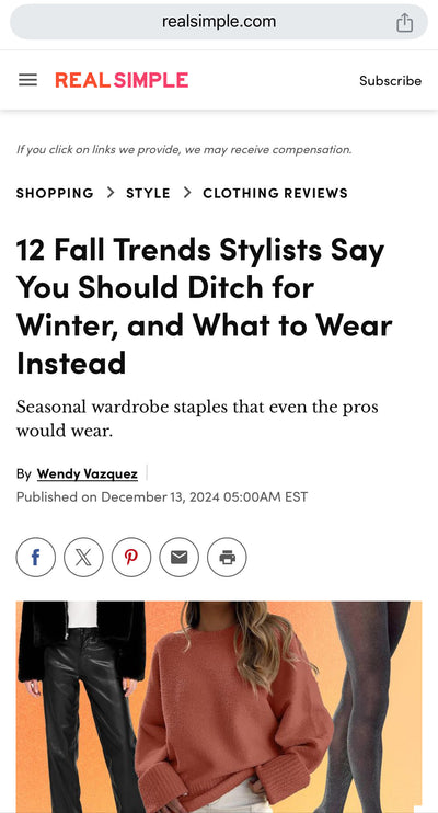 Le Réussi® Featured in Real Simple Magazine: Winter Fashion Must-Haves