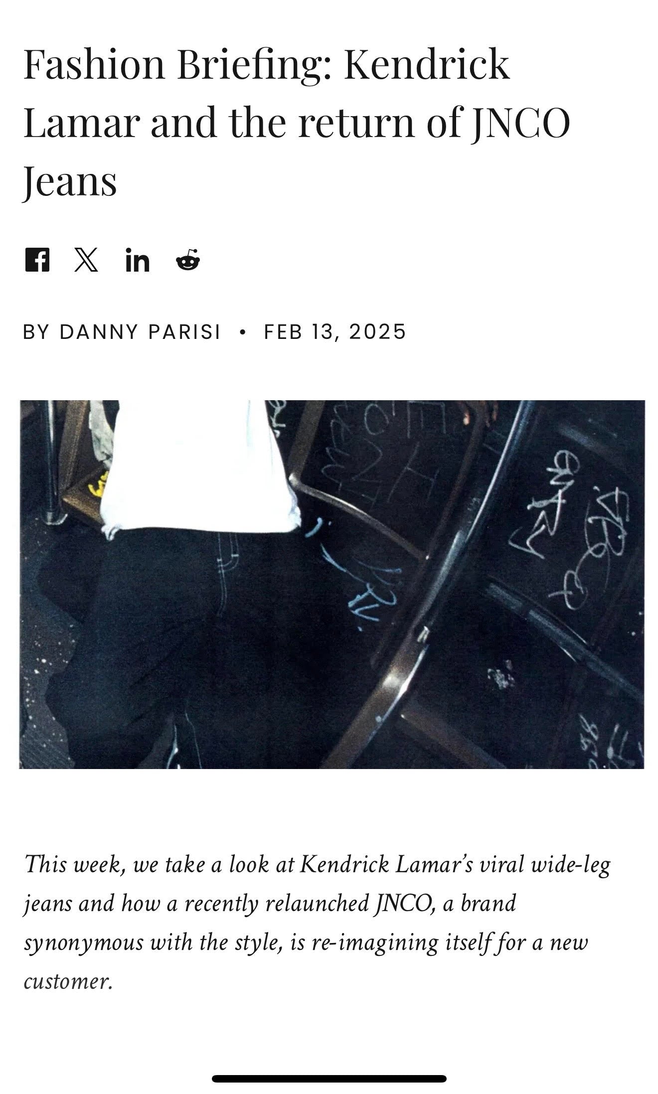 Kendrick Lamar, JNCO Jeans, and the Resurgence of Retro Fashion: My Contribution to Glossy’s Feature