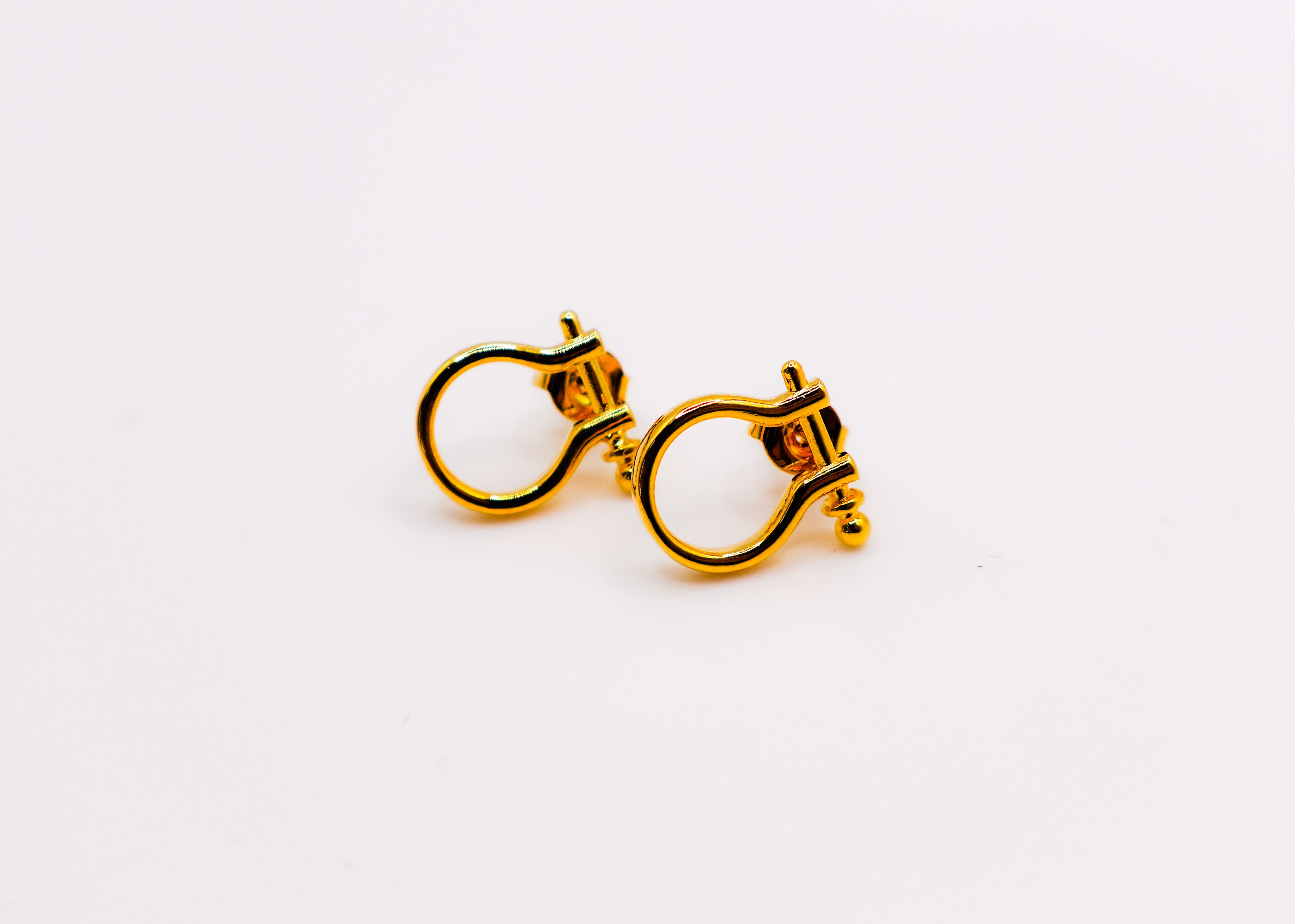 Golden Horseshoe Mini Earrings – gold-plated lucky charm earrings for women, delicate minimalist jewelry