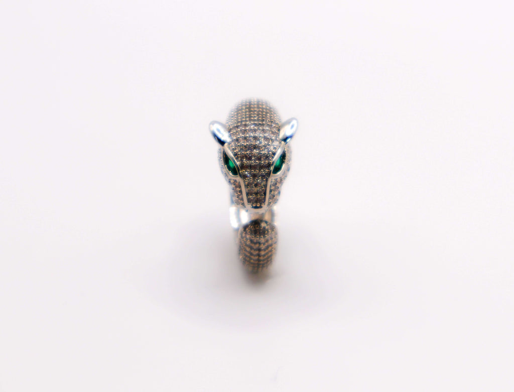 Le Réussi Panther Majesty Silver Ring with sleek panther design in polished sterling silver