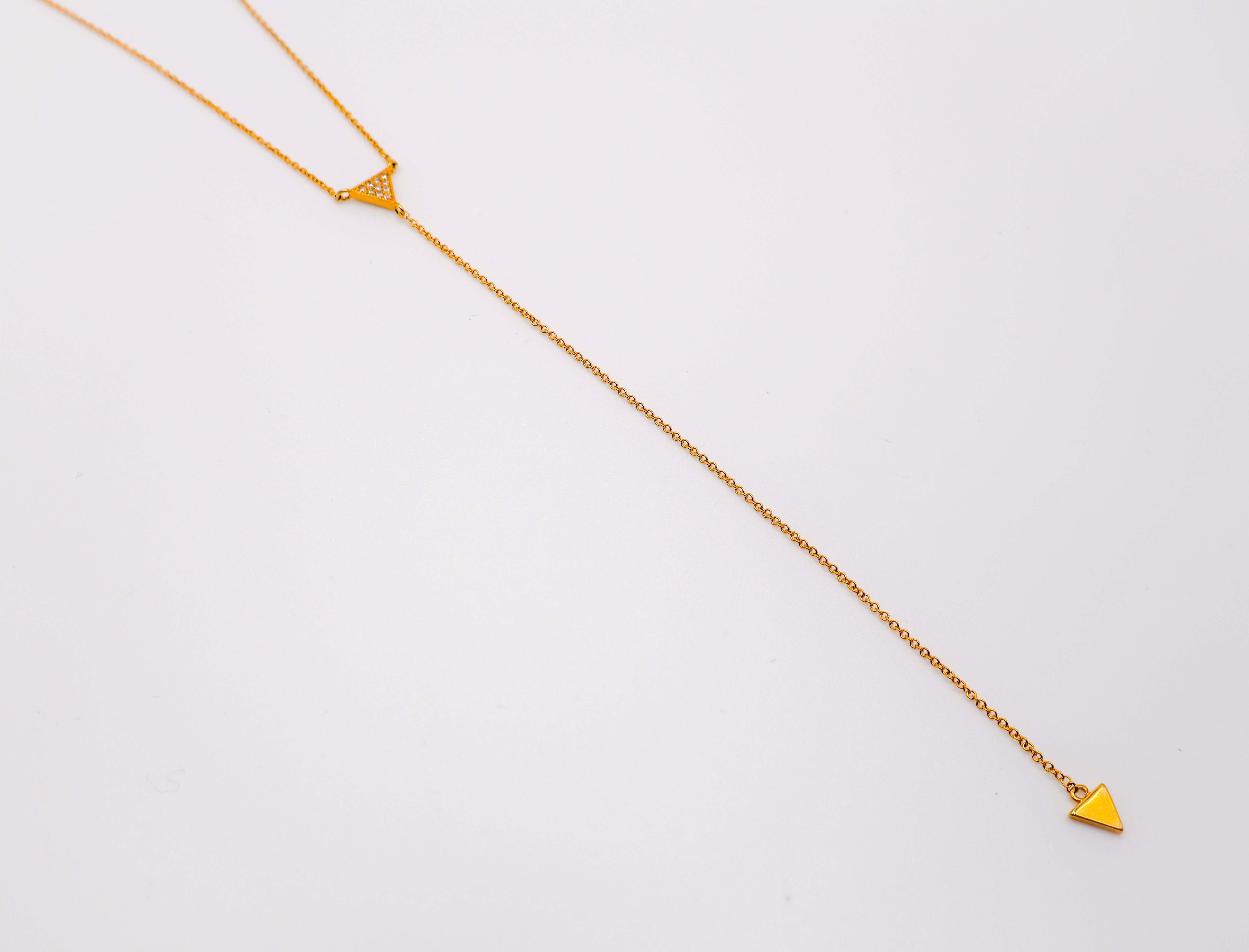 Le Réussi® Gilded Triangle Delight Necklace with geometric gold pendant