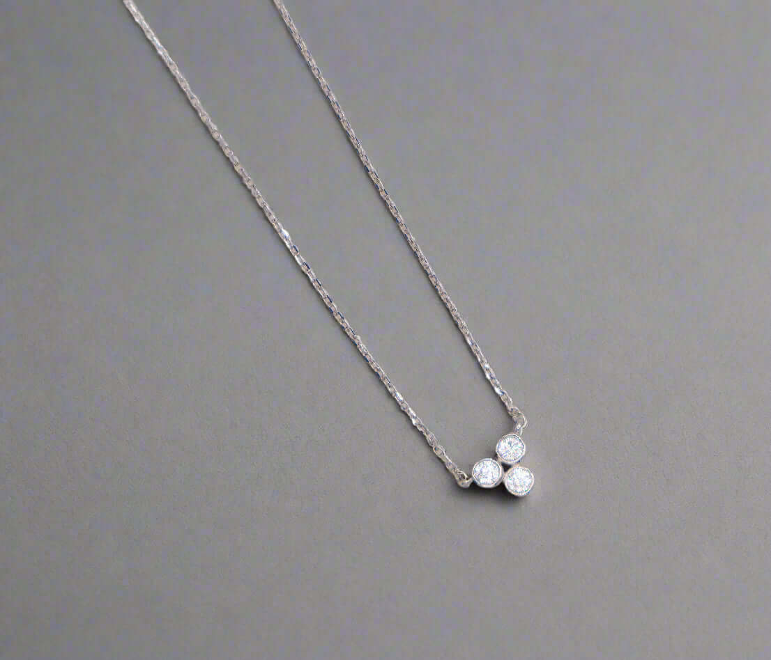 Le Réussi® Trinity Faux Diamond Sparkle Necklace with triple-stone design