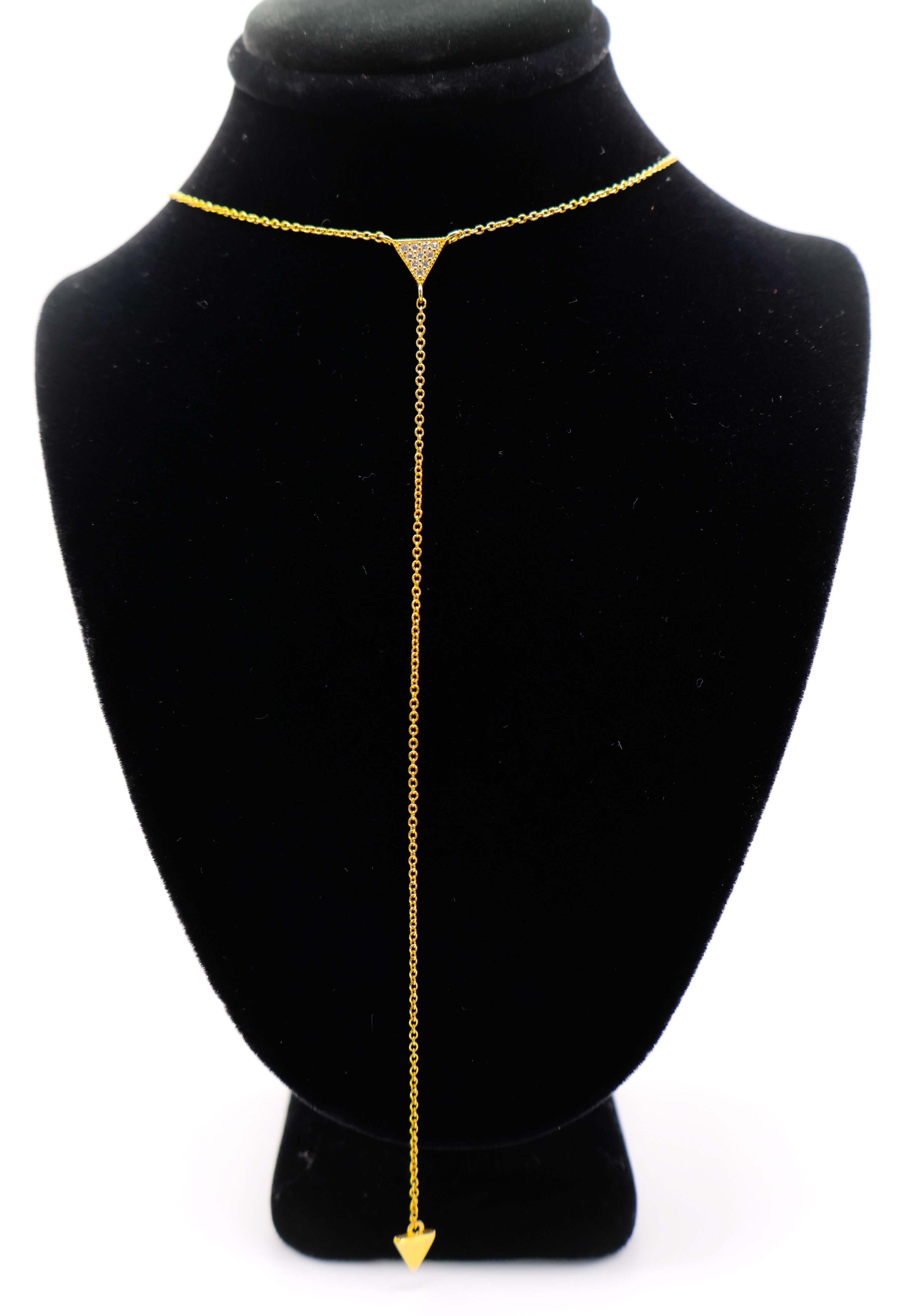Le Réussi® Gilded Triangle Delight Necklace with geometric gold pendant