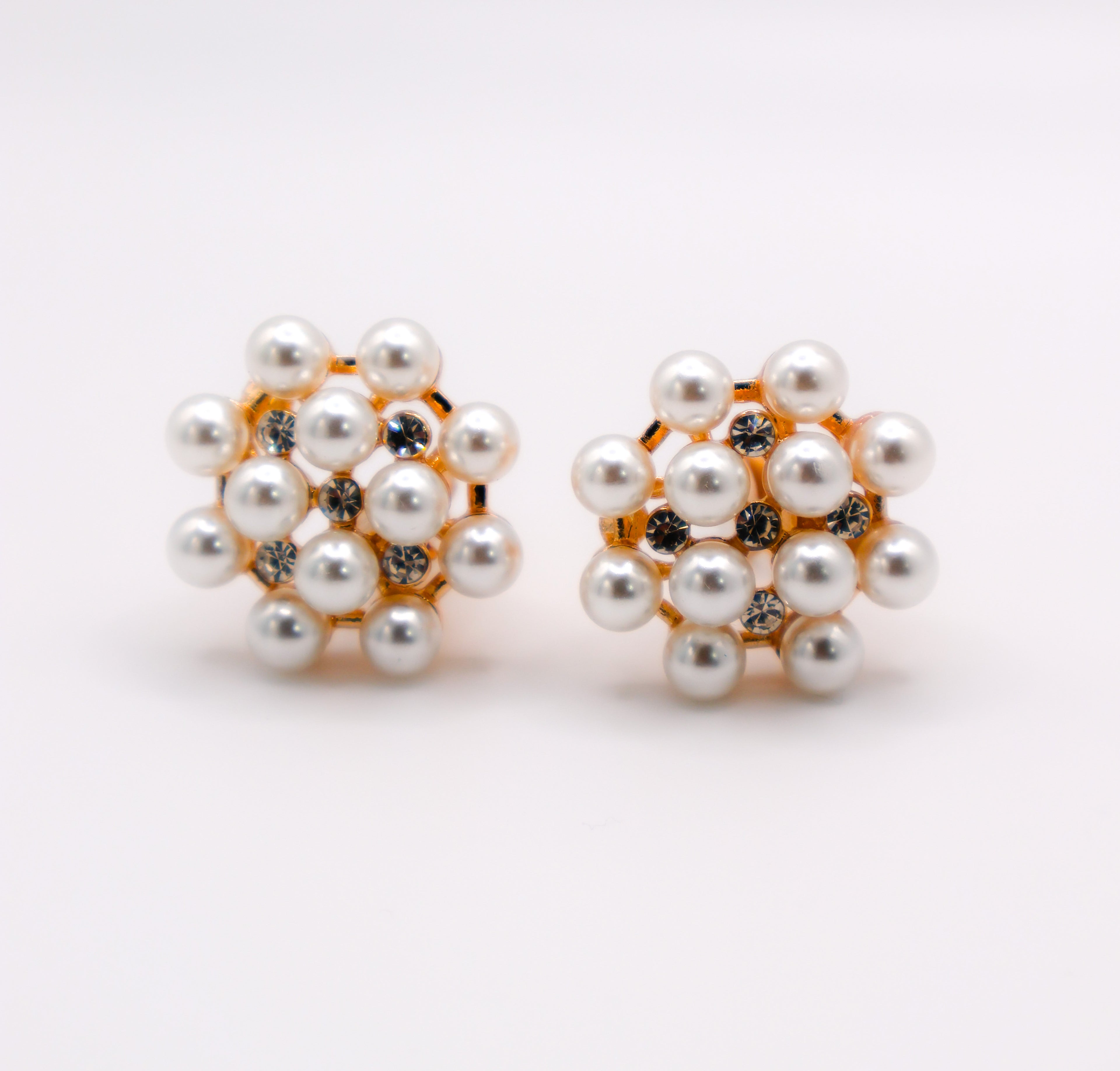 Le Réussi® Pearly Floral Elegance Clip-On Earrings with delicate pearl flower design