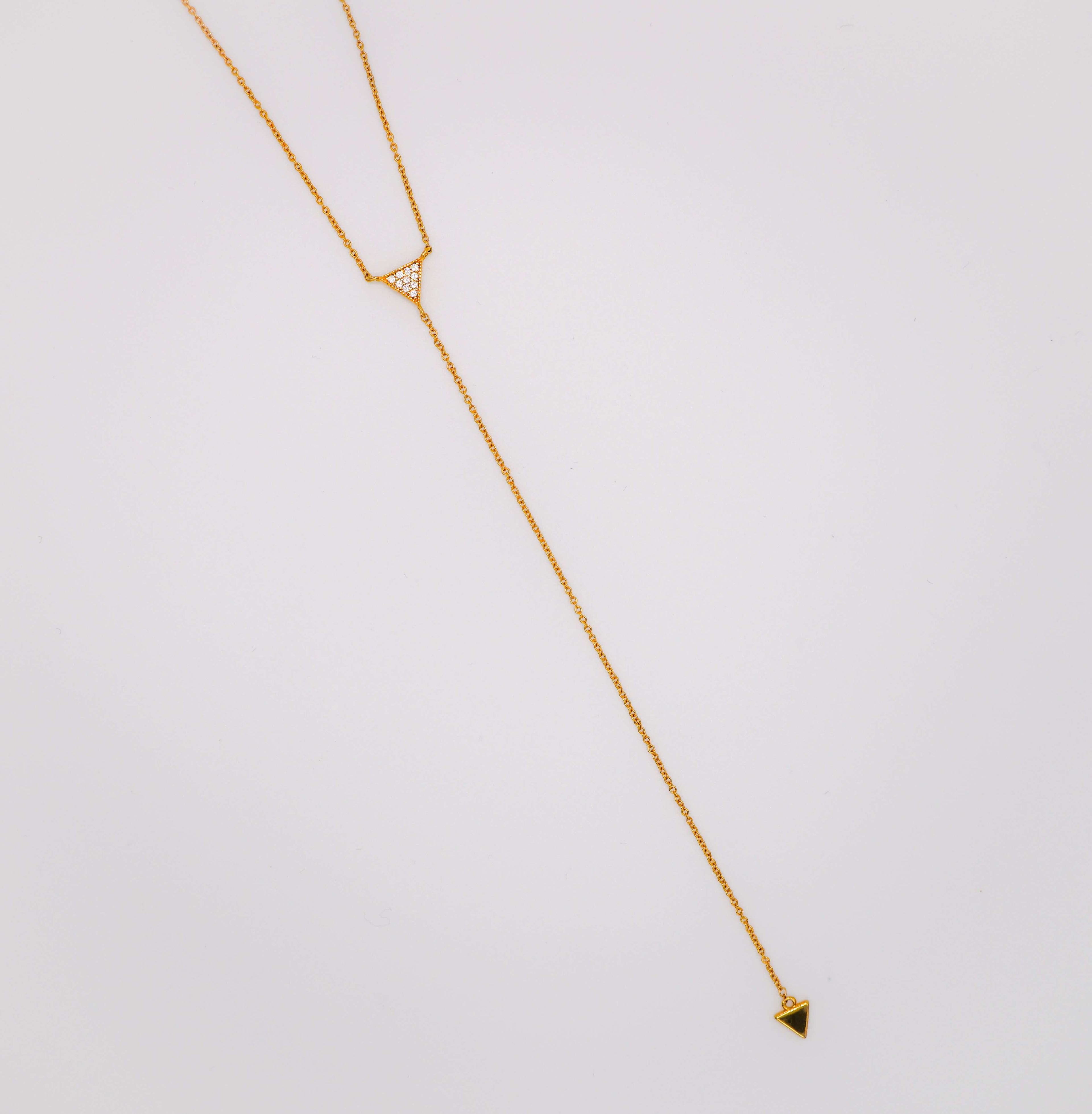Le Réussi® Gilded Triangle Delight Necklace with geometric gold pendant