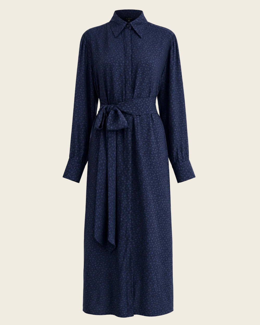 The Camille Long Shirt Dress in Midnight Navy