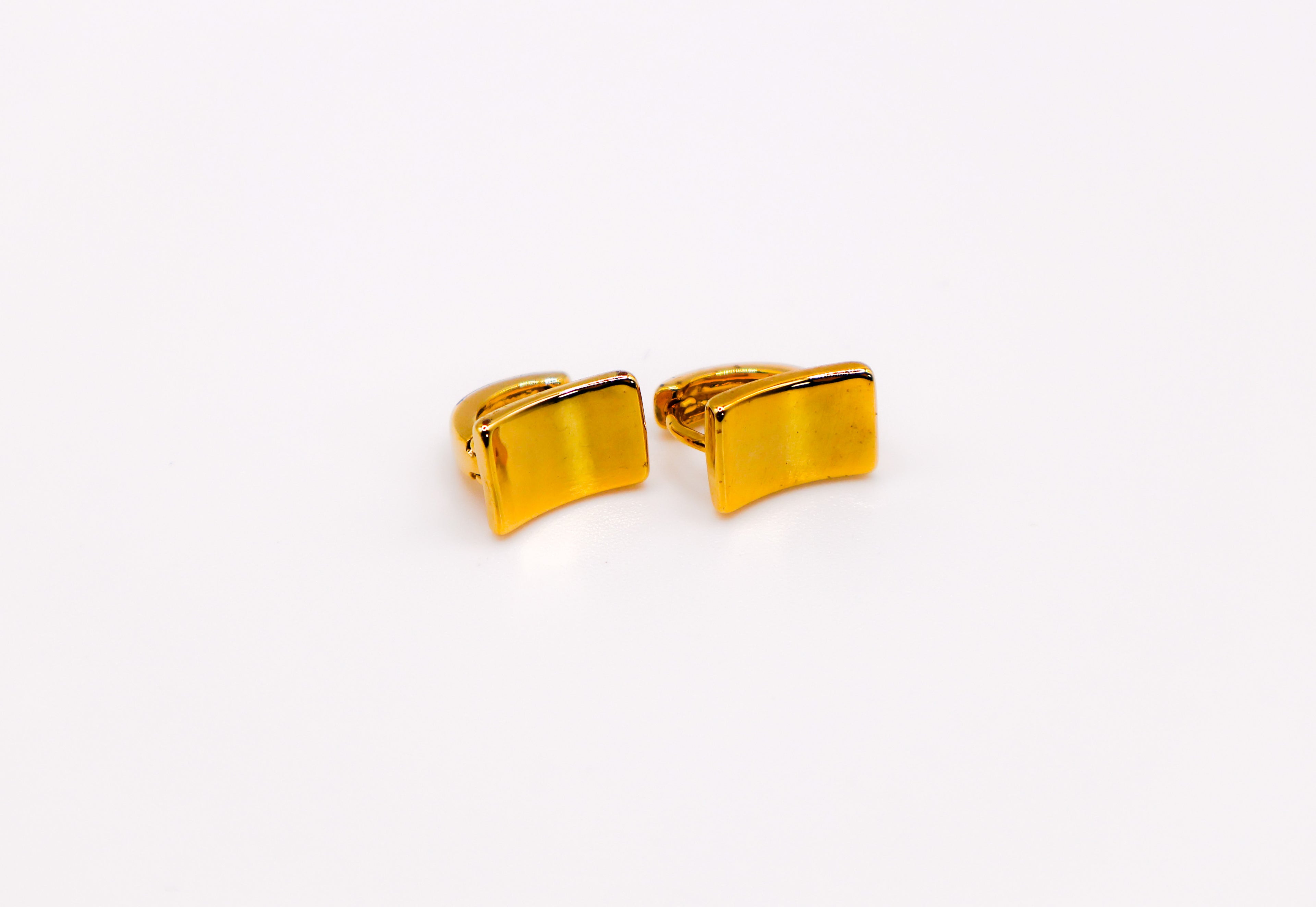 Golden Lock Rectangle Earrings – elegant gold-plated statement earrings for women, modern jewelry