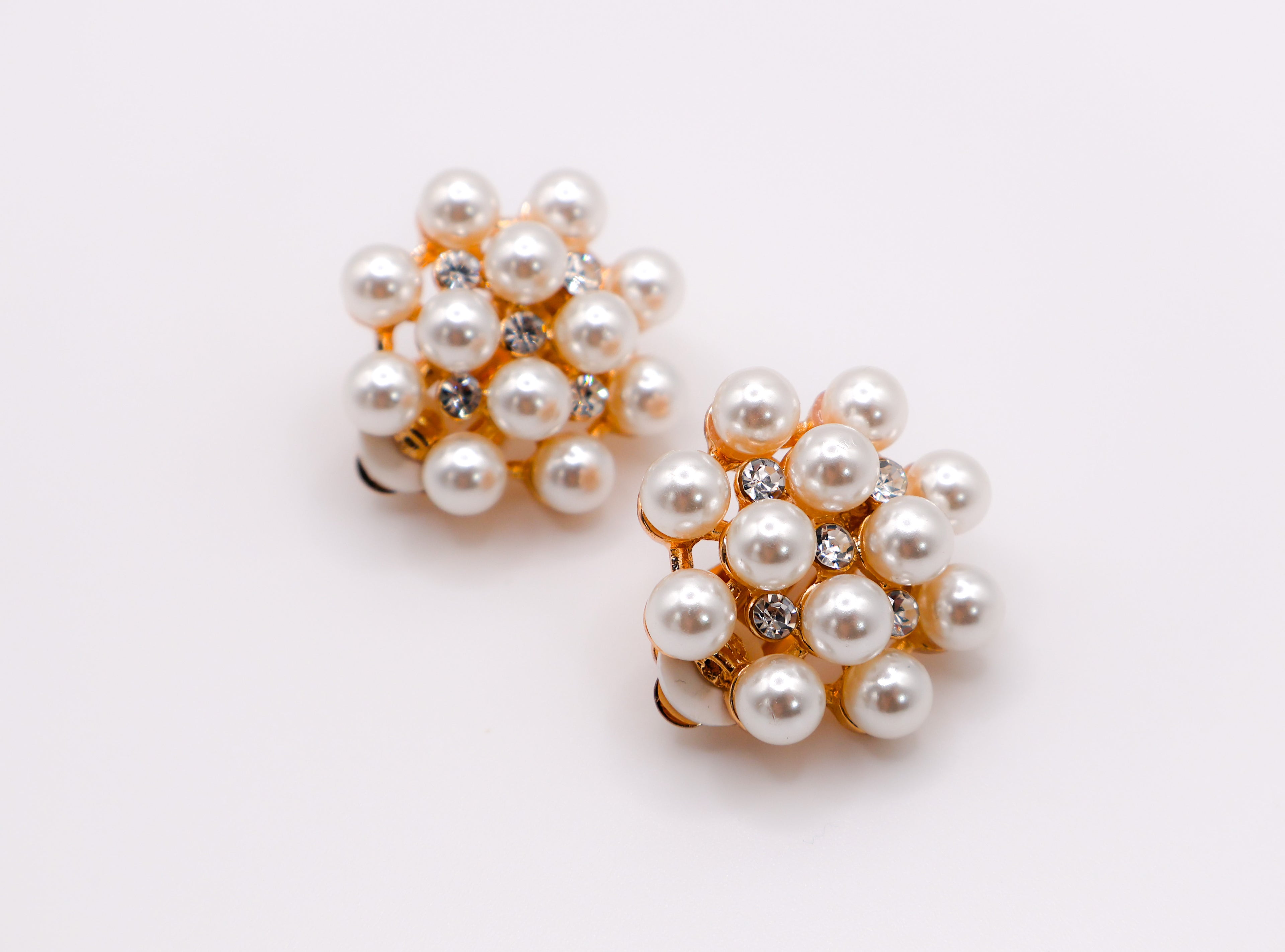Le Réussi® Pearly Floral Elegance Clip-On Earrings with delicate pearl flower design
