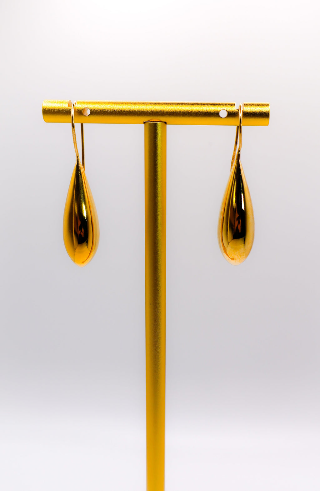 Italian Gilded Teardrop Statement Earrings with gold-dipped finish, handcrafted in Italy for a bold and elegant look.