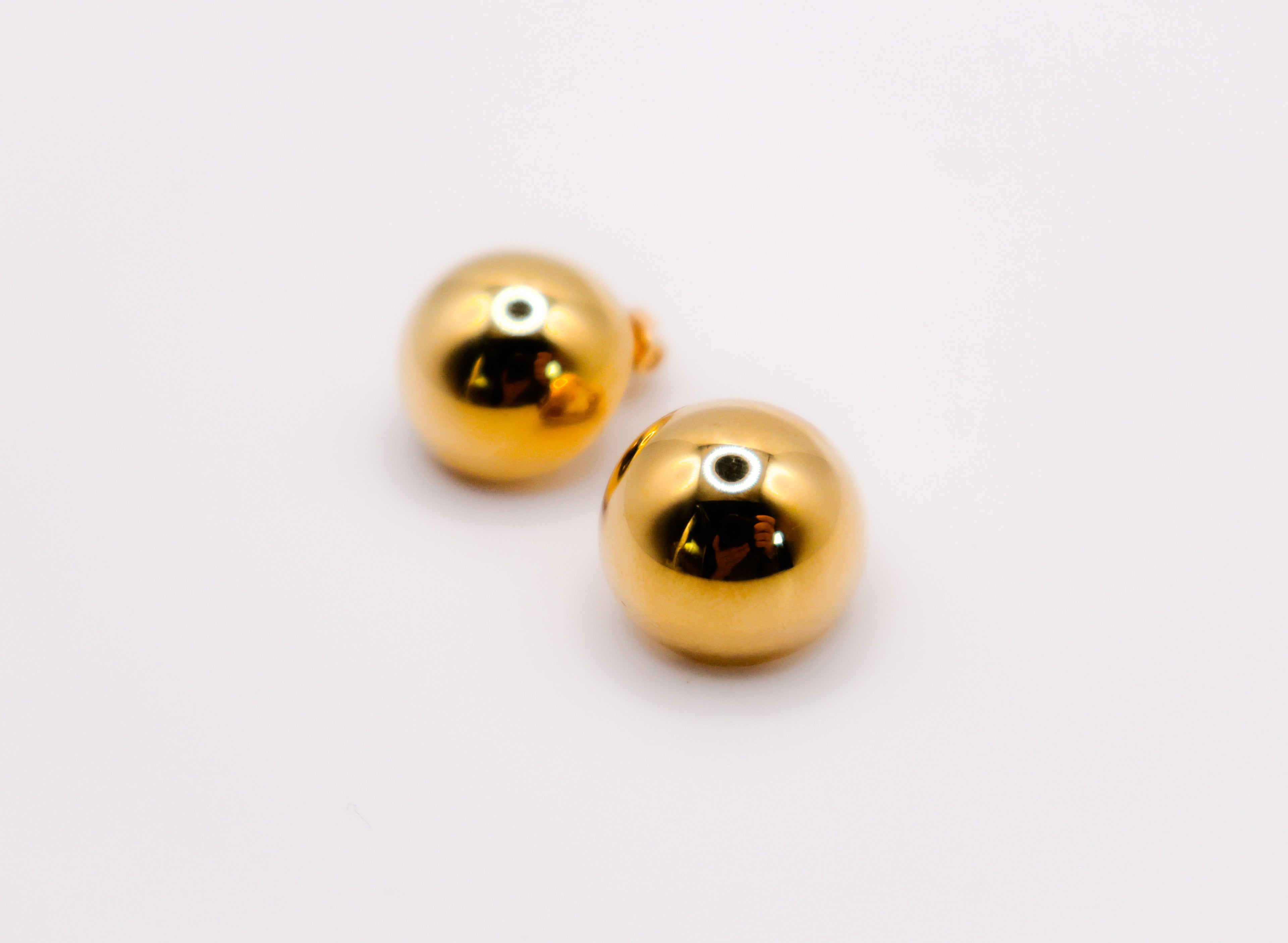 Le Réussi® Italian Silver and Gold-Dipped Clip Ball Earrings with polished two-tone design