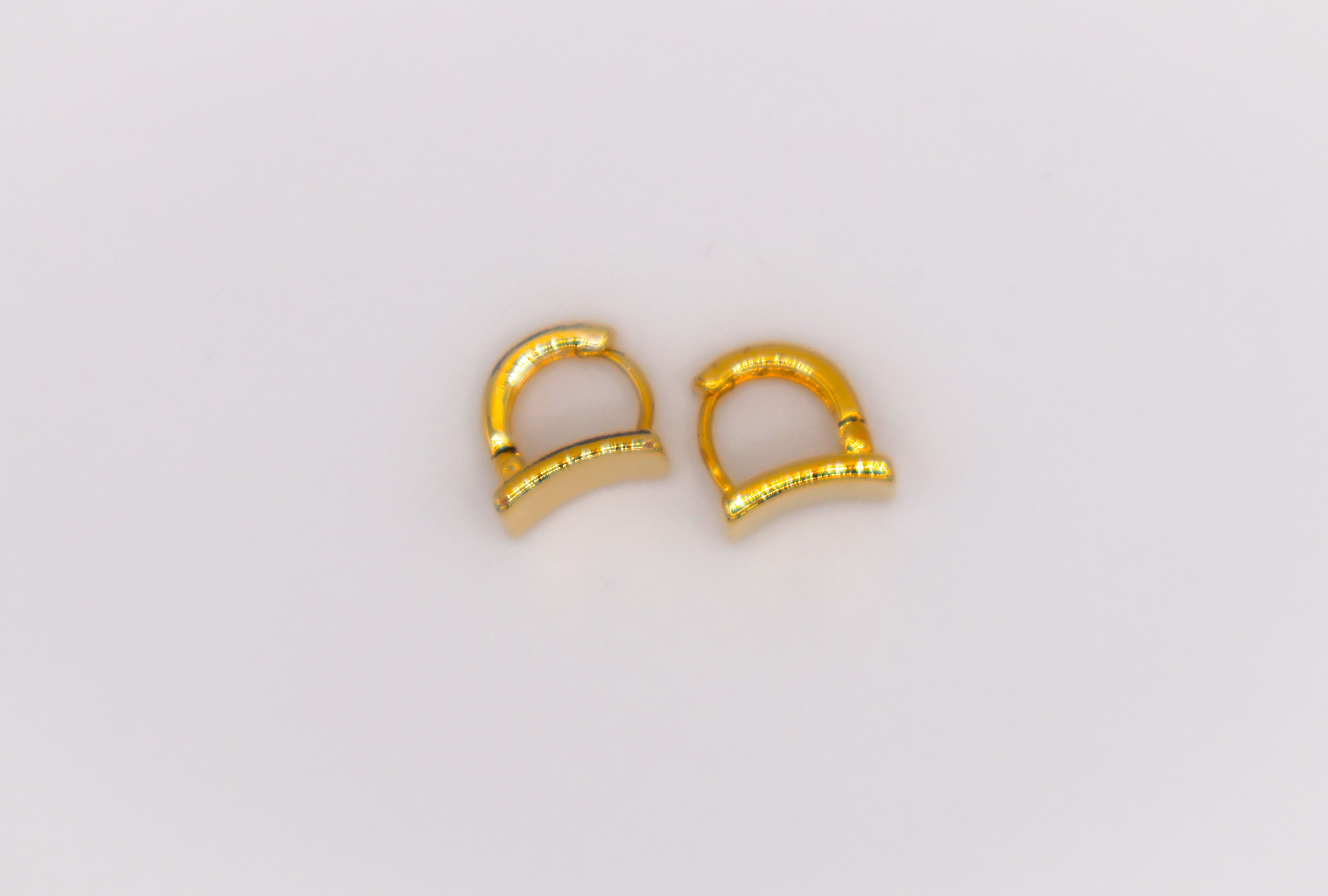 Golden Lock Rectangle Earrings – elegant gold-plated statement earrings for women, modern jewelry