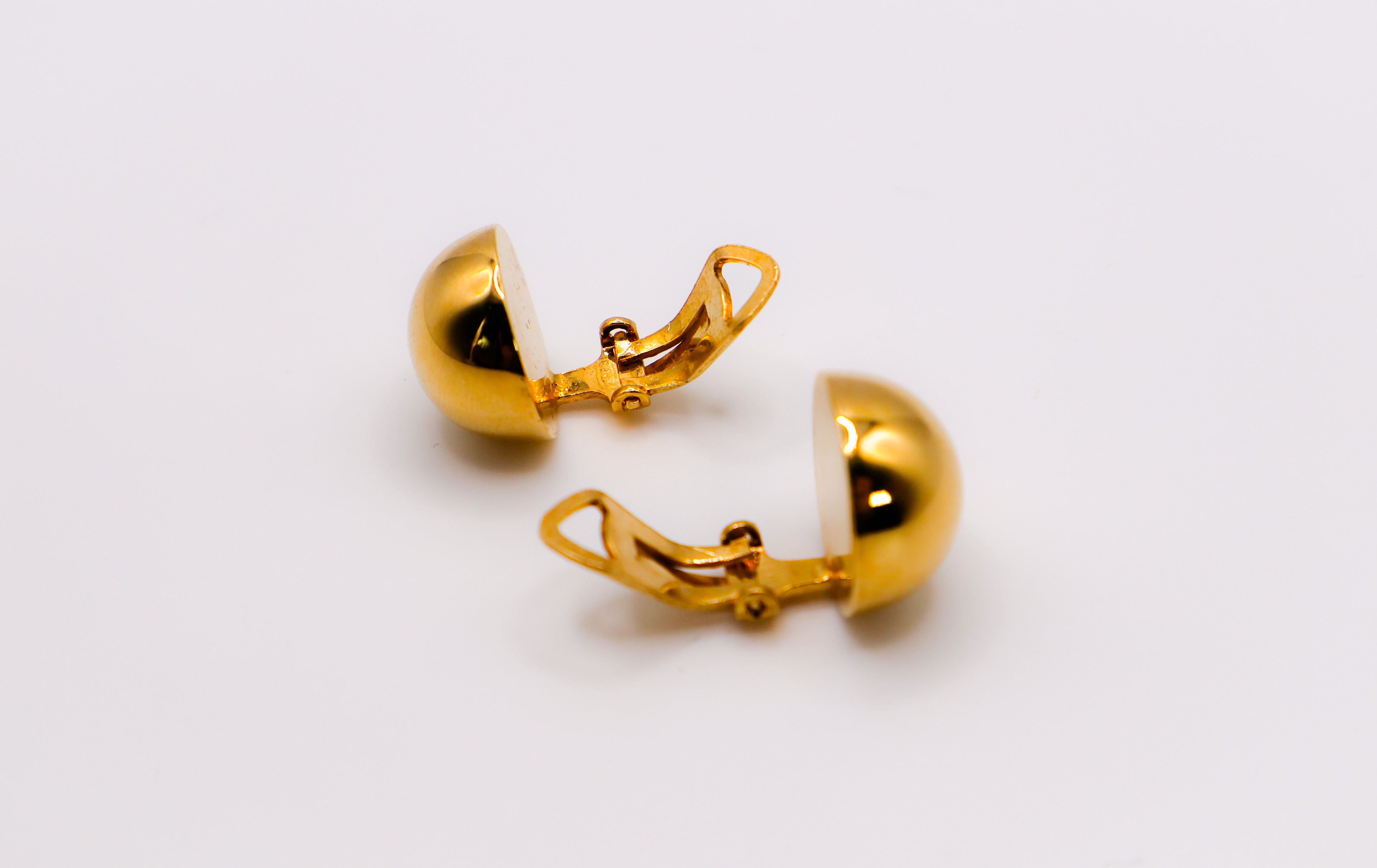 Le Réussi® Italian Silver and Gold-Dipped Clip Ball Earrings with polished two-tone design