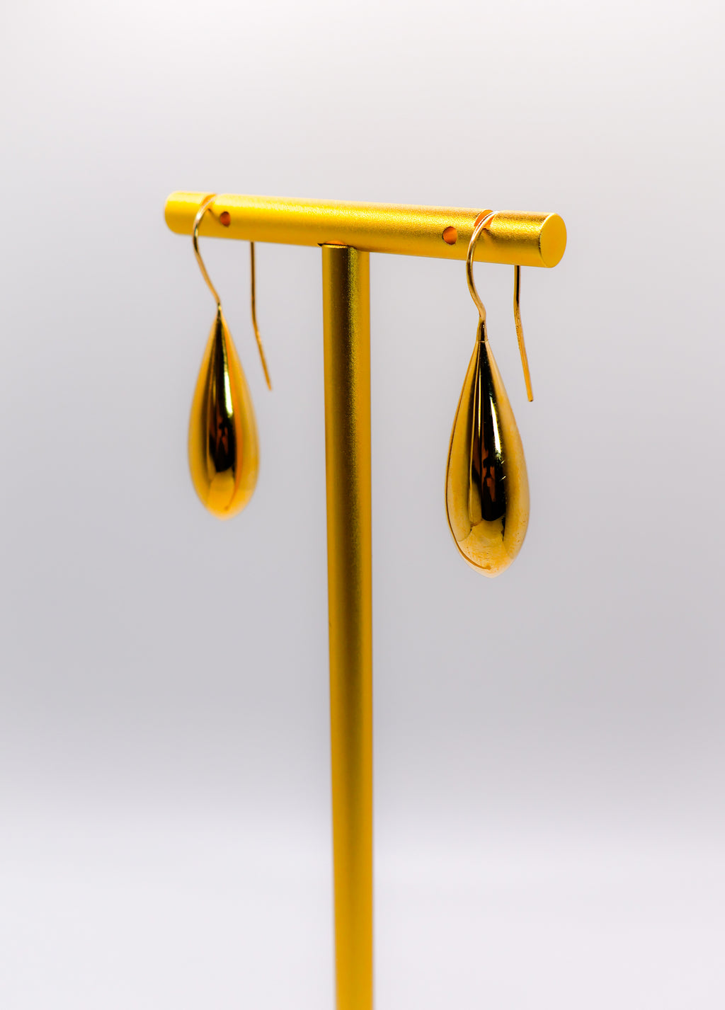 Italian Gilded Teardrop Statement Earrings with gold-dipped finish, handcrafted in Italy for a bold and elegant look.