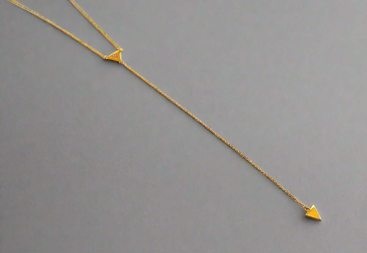 Le Réussi® Gilded Triangle Delight Necklace with geometric gold pendant