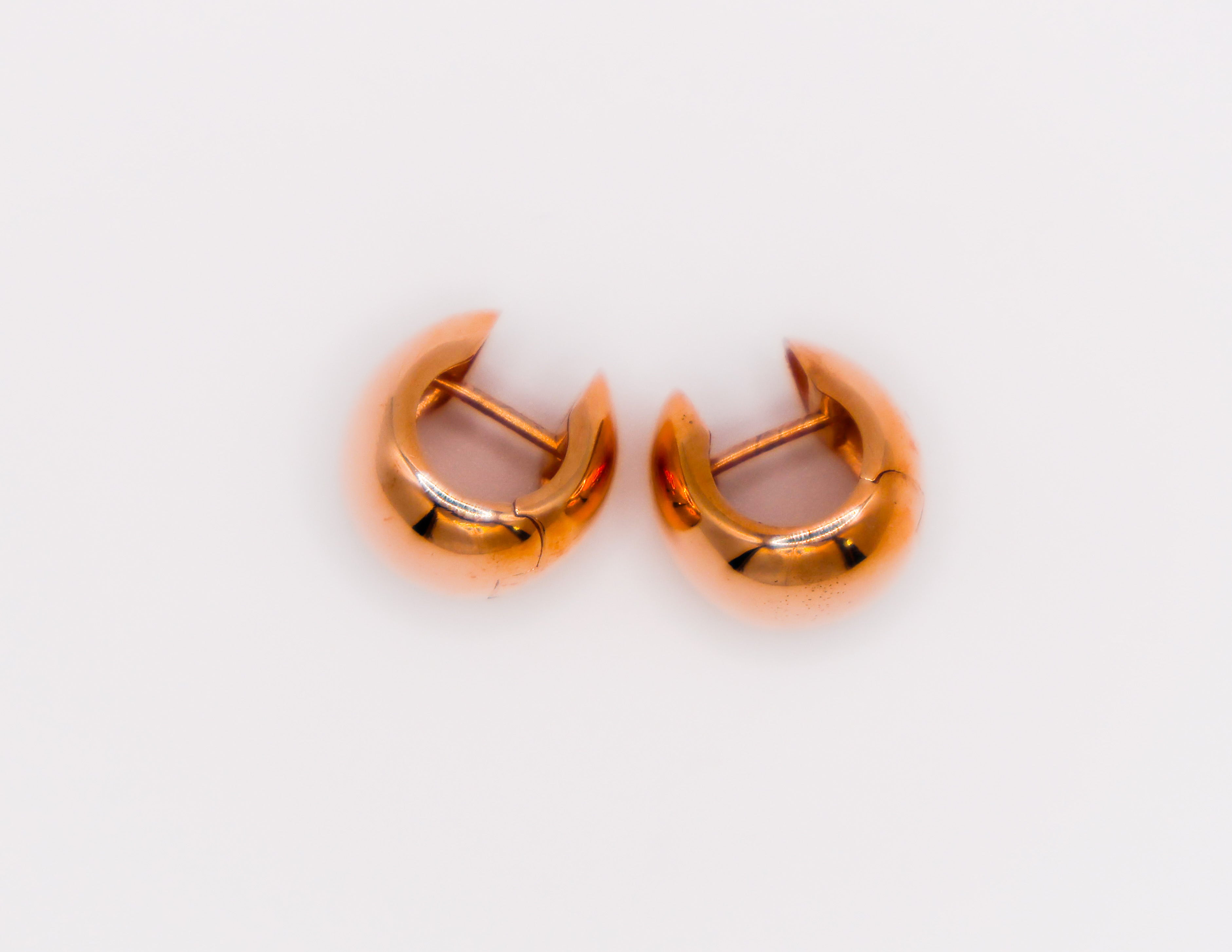 Italian rose gold peanut-shaped earrings – unique statement jewelry for women, elegant modern design