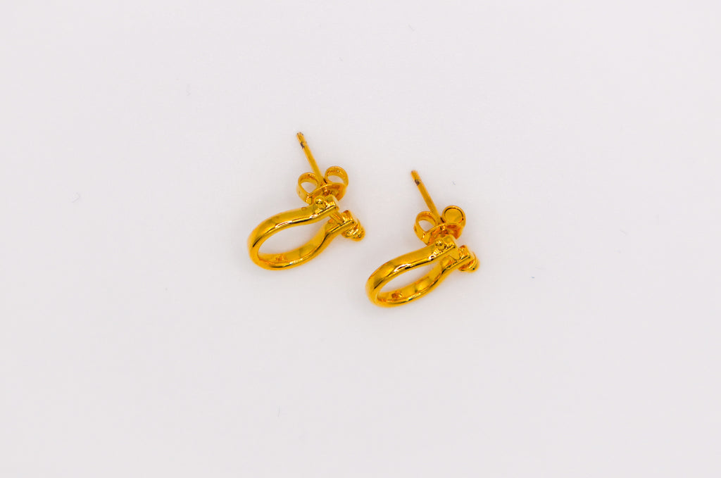 Golden Horseshoe Mini Earrings – gold-plated lucky charm earrings for women, delicate minimalist jewelry
