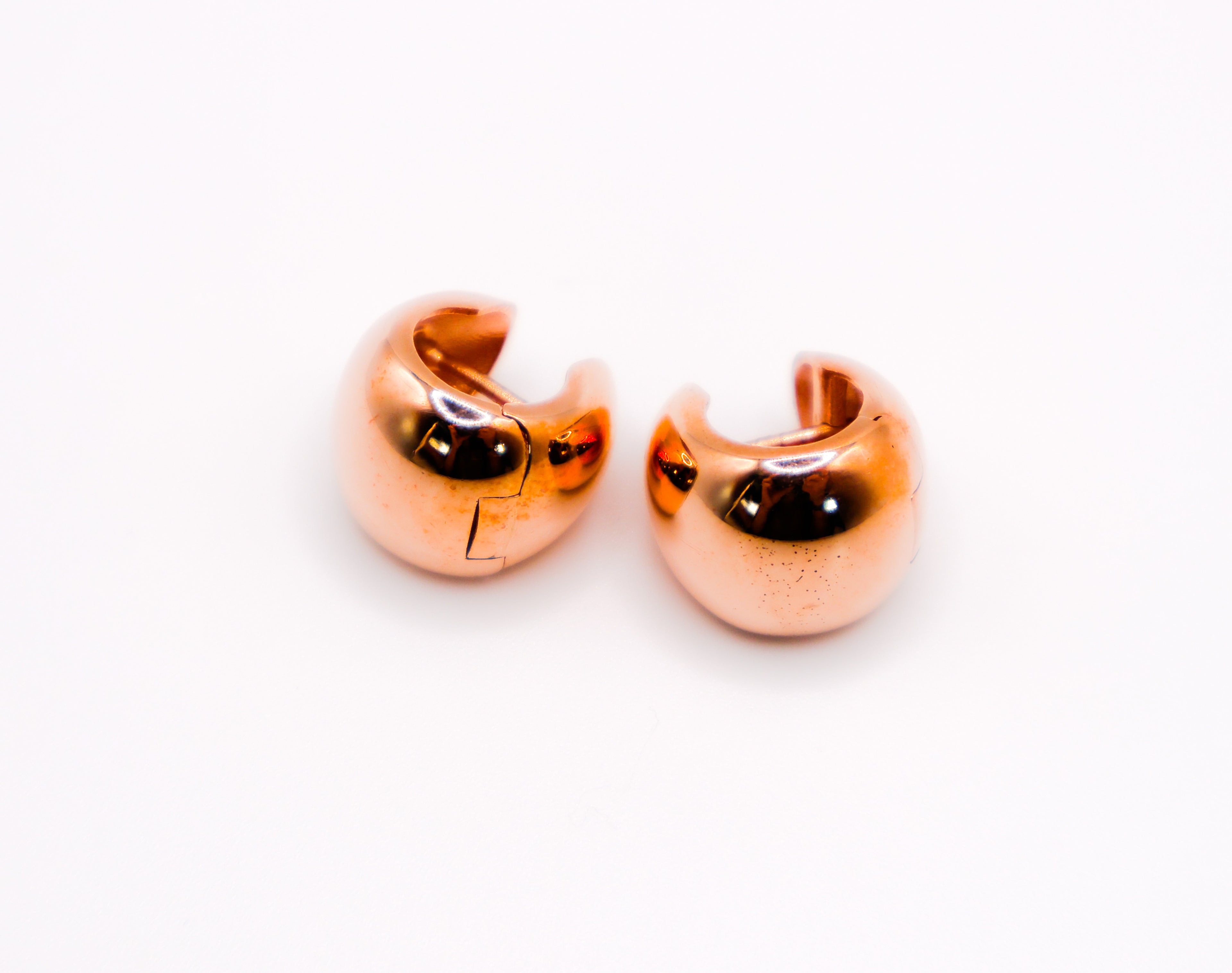 Italian rose gold peanut-shaped earrings – unique statement jewelry for women, elegant modern design