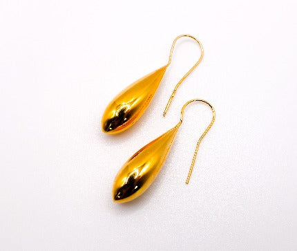 Italian Gilded Teardrop Statement Earrings with gold-dipped finish, handcrafted in Italy for a bold and elegant look.