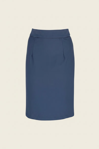 Élise Stretch Mini Skirt in Midnight Navy | Tailored Women's Mini
