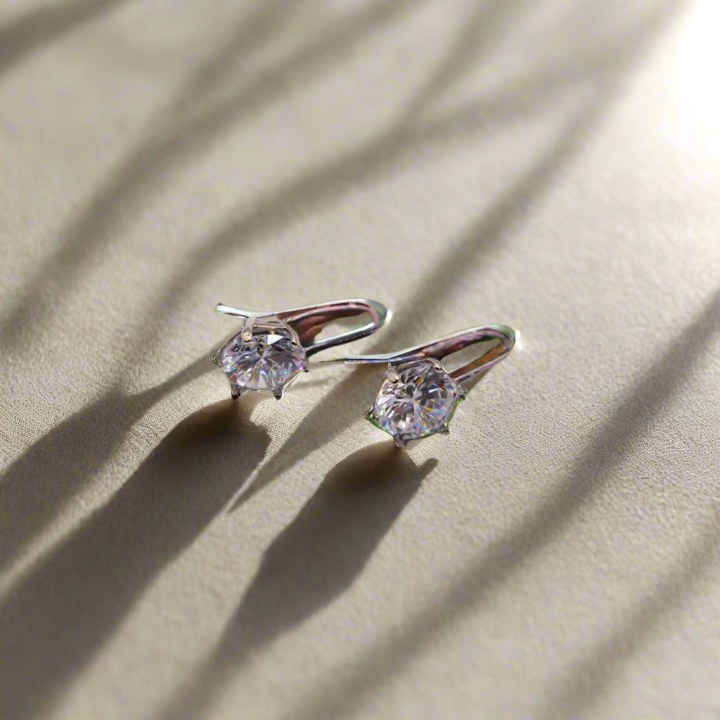 Eternal Radiance silver-dipped earrings – elegant sterling silver jewelry for women, sophisticated statement earrings