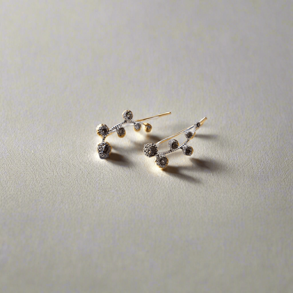 Le Réussi® Floral Whispers White Gold Earrings with delicate floral design