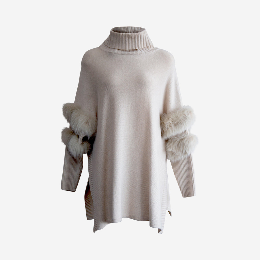 Sofia Cashmere With Fox Fur - Le Réussi®