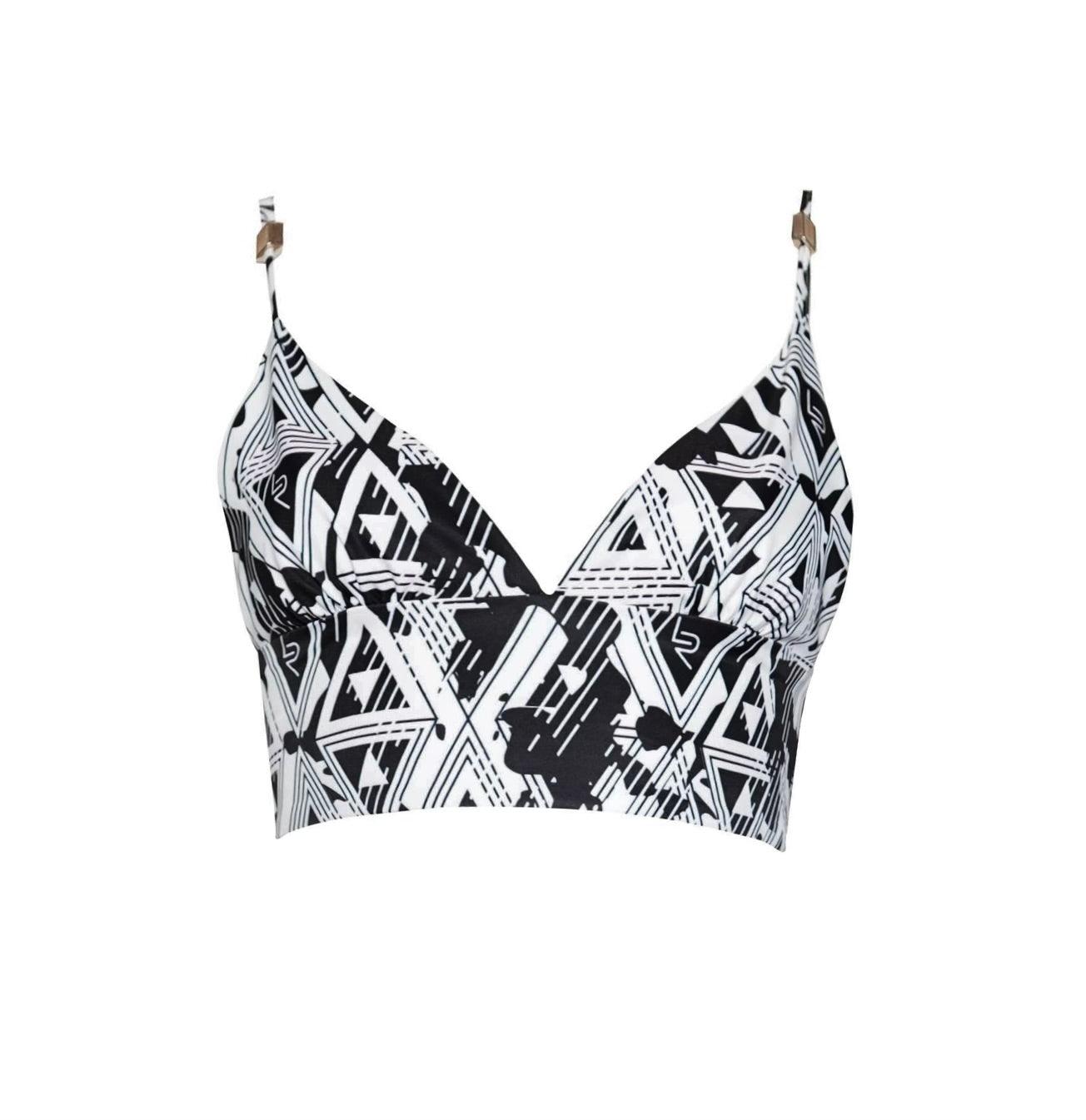 Le Réussi® Fashion - Amour Geometric Crop Top a bold yet refined piece, blending luxurious design with modern elegance.