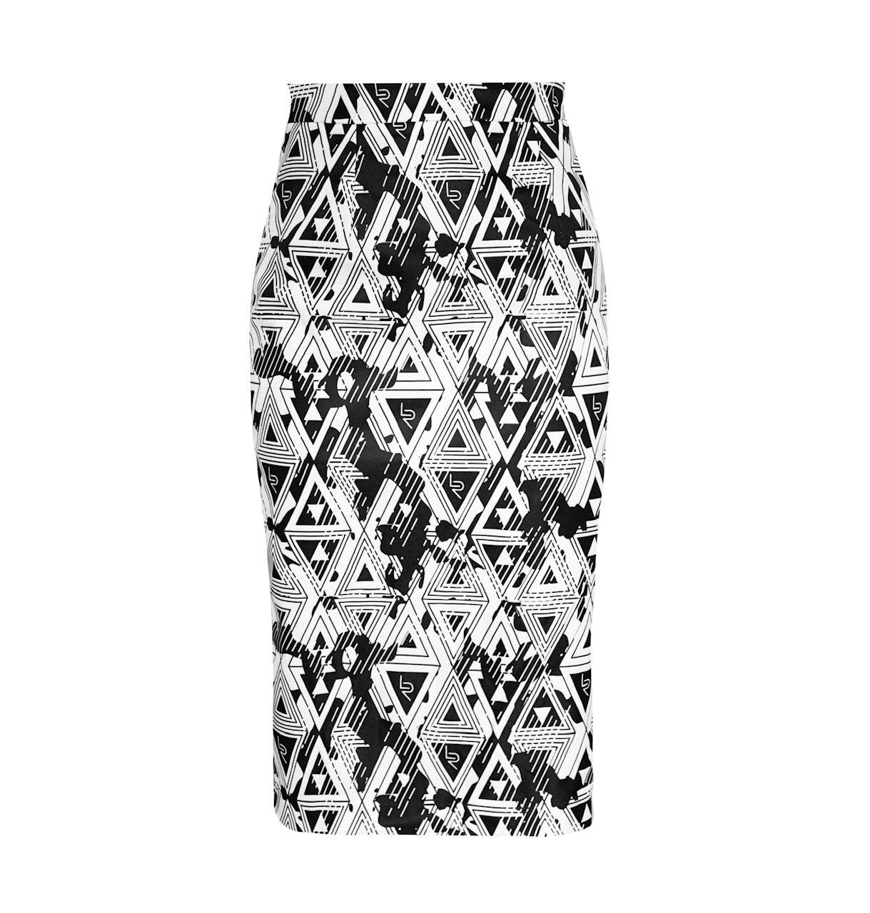 Le Réussi® Fashion - Amour Geometric Pencil Skirt a sleek, luxurious statement piece that embodies elegance and modern sophistication.
