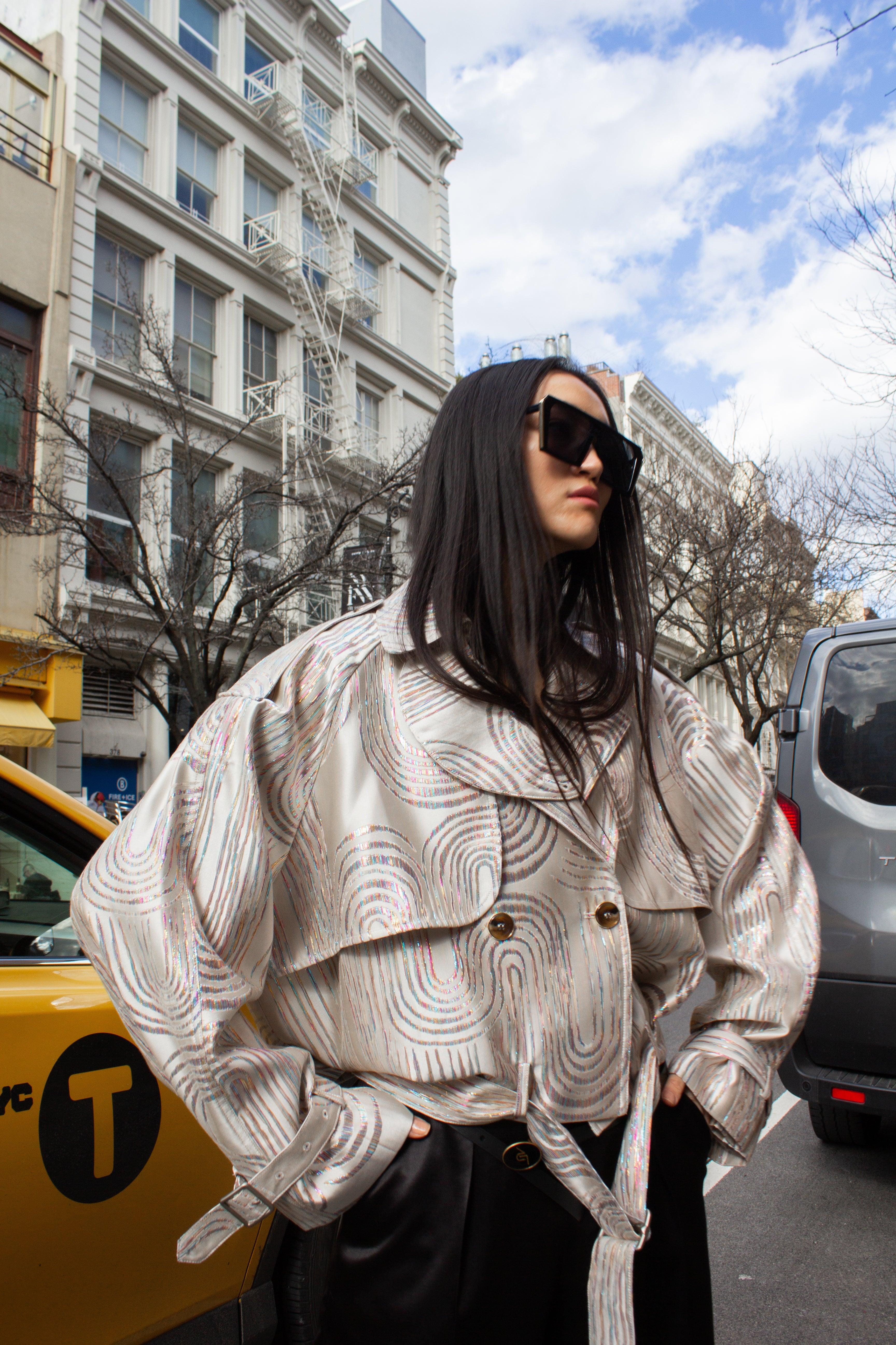 Le Réussi® Fashion- The Luxury Jacqueline Bomber Jacket in Beige - with brushed back and long sleeves for extra warmth