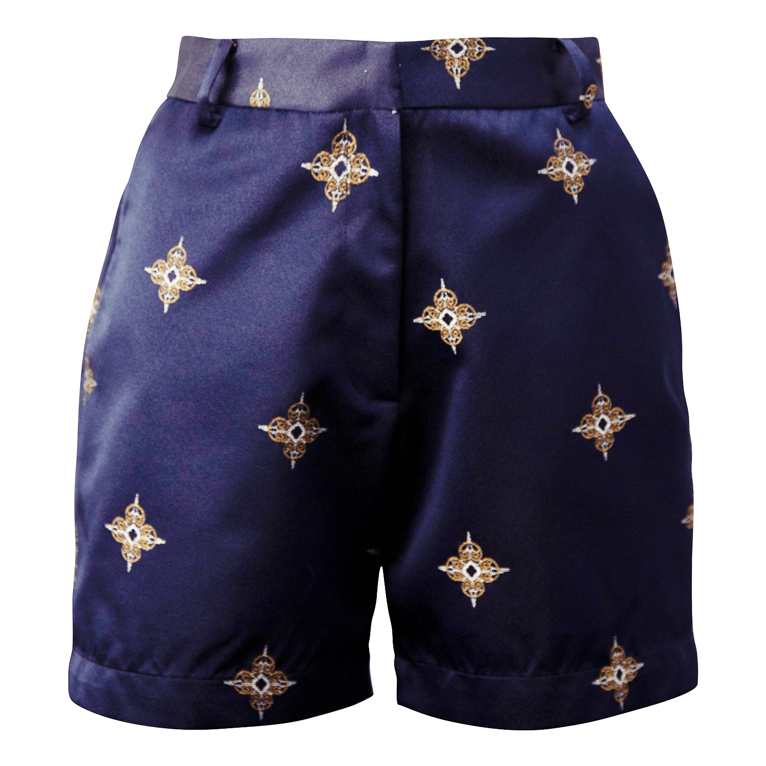 Le Réussi® Fashion - Black and Gold Shorts – A Luxurious Blend of Glamour and Sophistication.