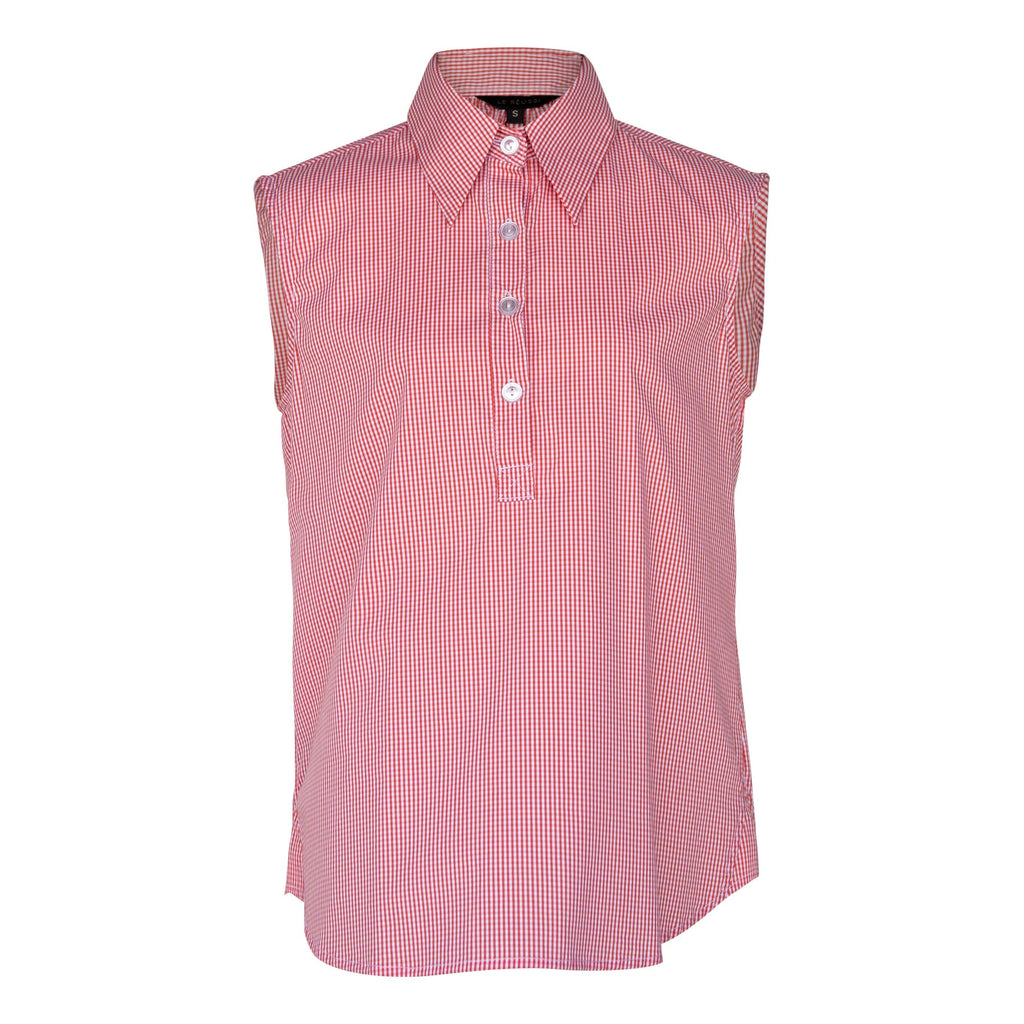 Le Réussi® Fashion - Italian Cotton Orange Sleeveless Top A Luxurious Blend of Vibrance and Sophistication.