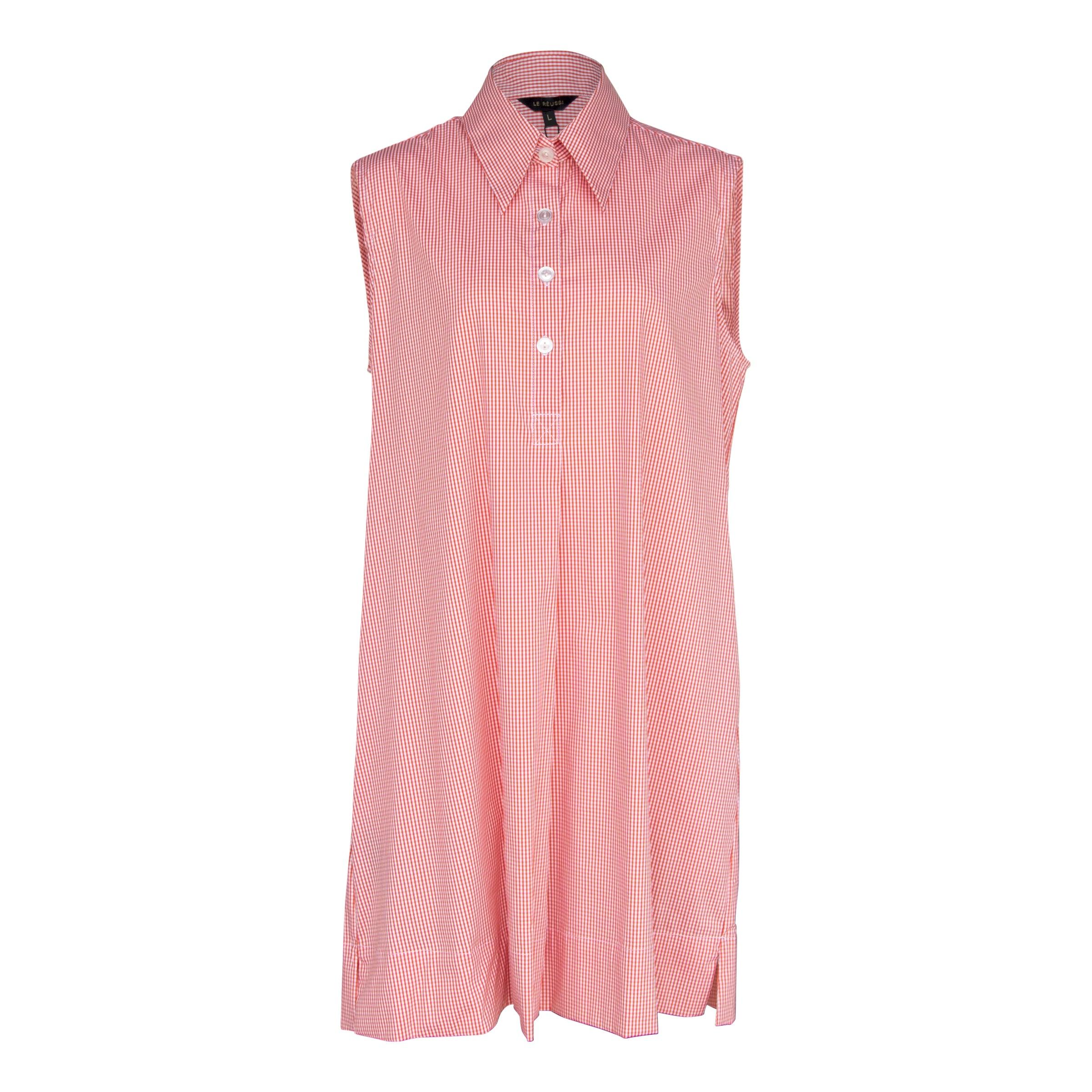 Le Réussi® Fashion - Italian Cotton Orange Sleeveless Dress A Luxurious Statement of Vibrance and Elegance.