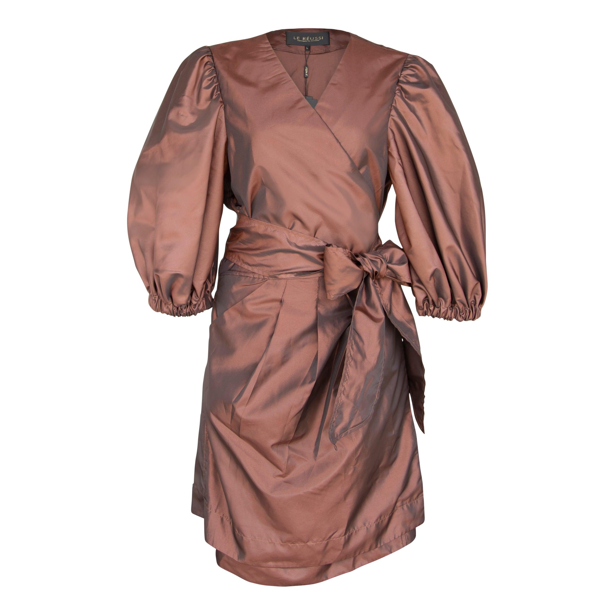 Le Réussi® Fashion - Power Bordeaux Red Wrap Dress – bold luxury with effortless sophistication.