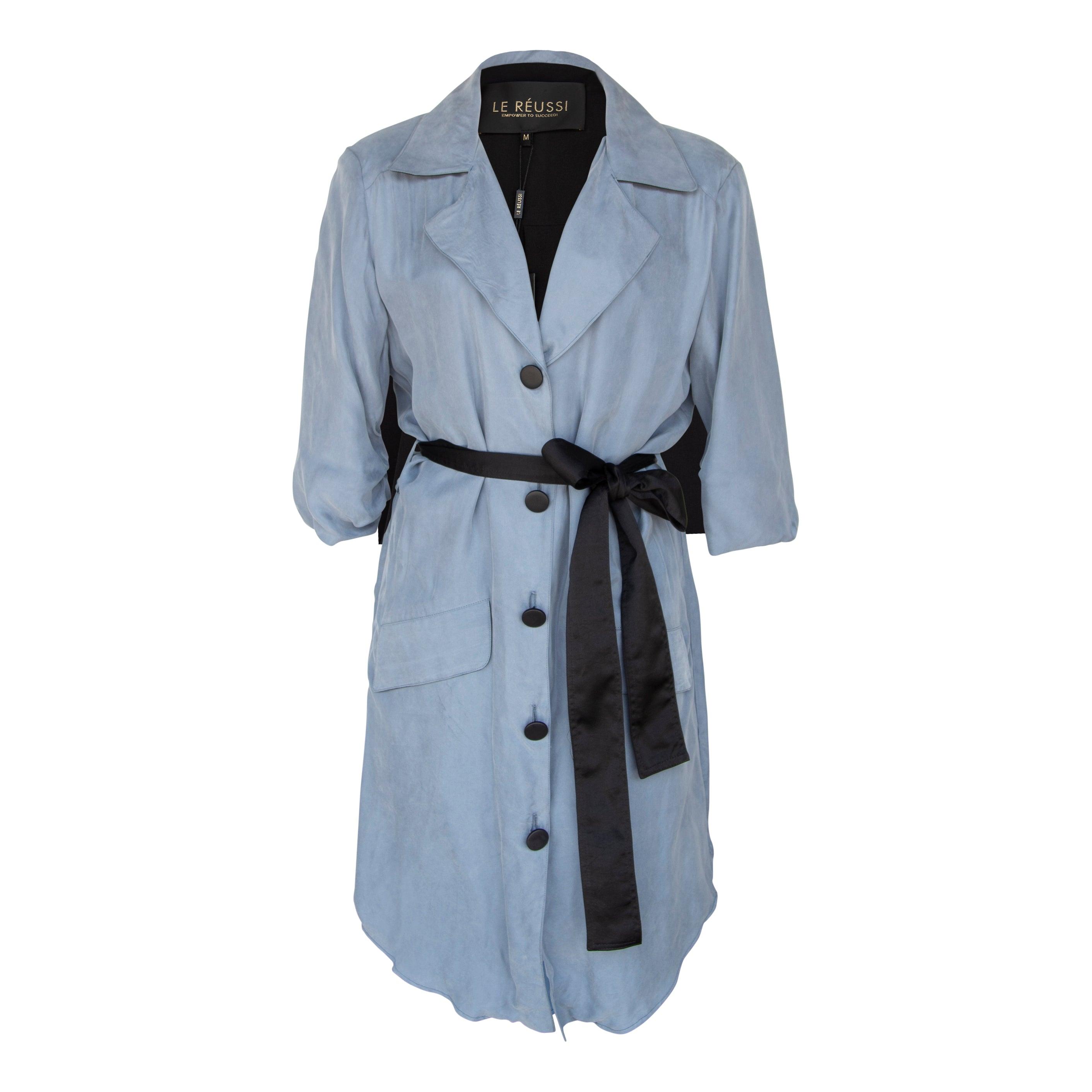 Le Réussi® Fashion - Cielo Blue Blazer Dress A Luxurious Statement of Elegance and Confidence.