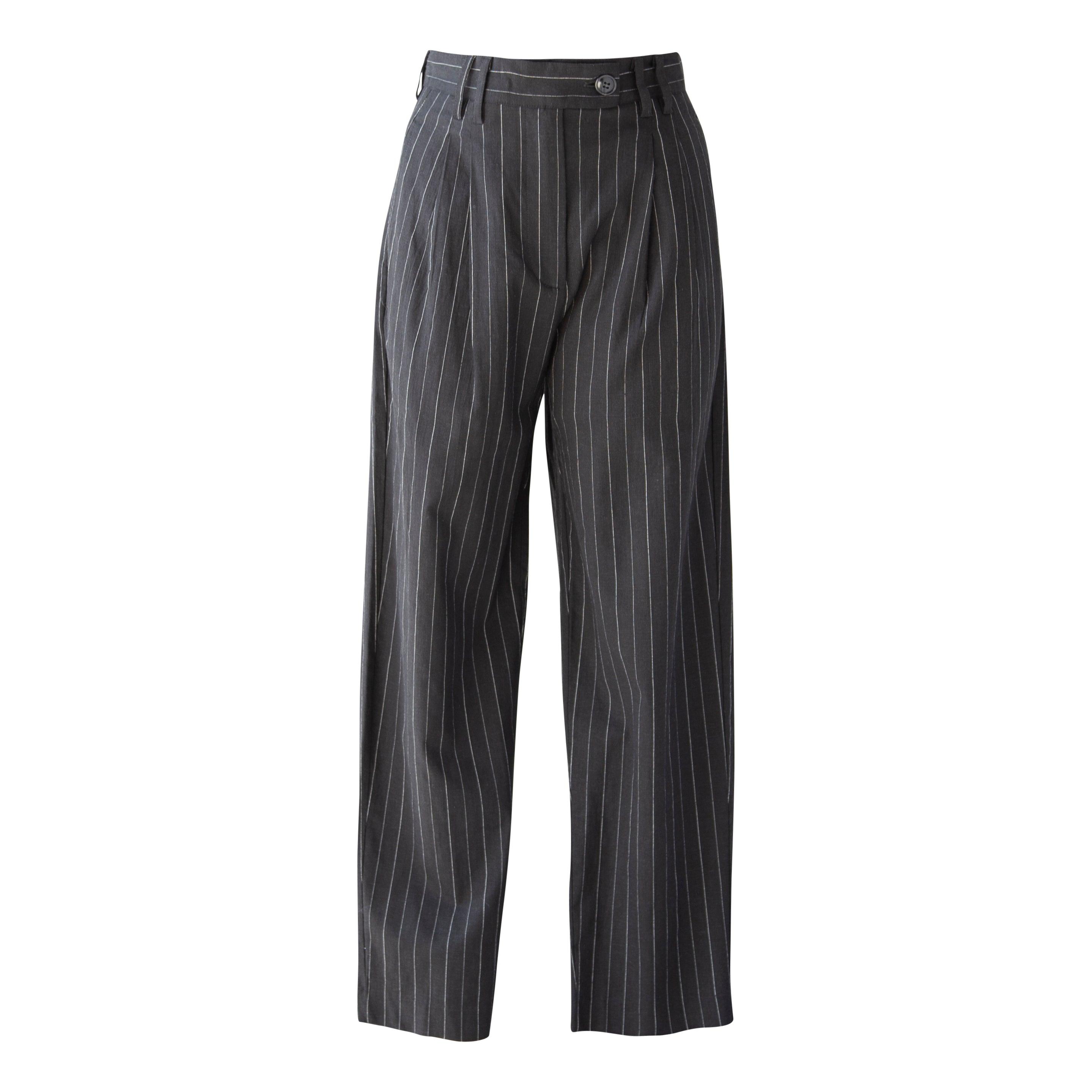 Le Réussi® Fashion - Black Pinstripes Suit Pants A Luxurious Take on Timeless Power Dressing.