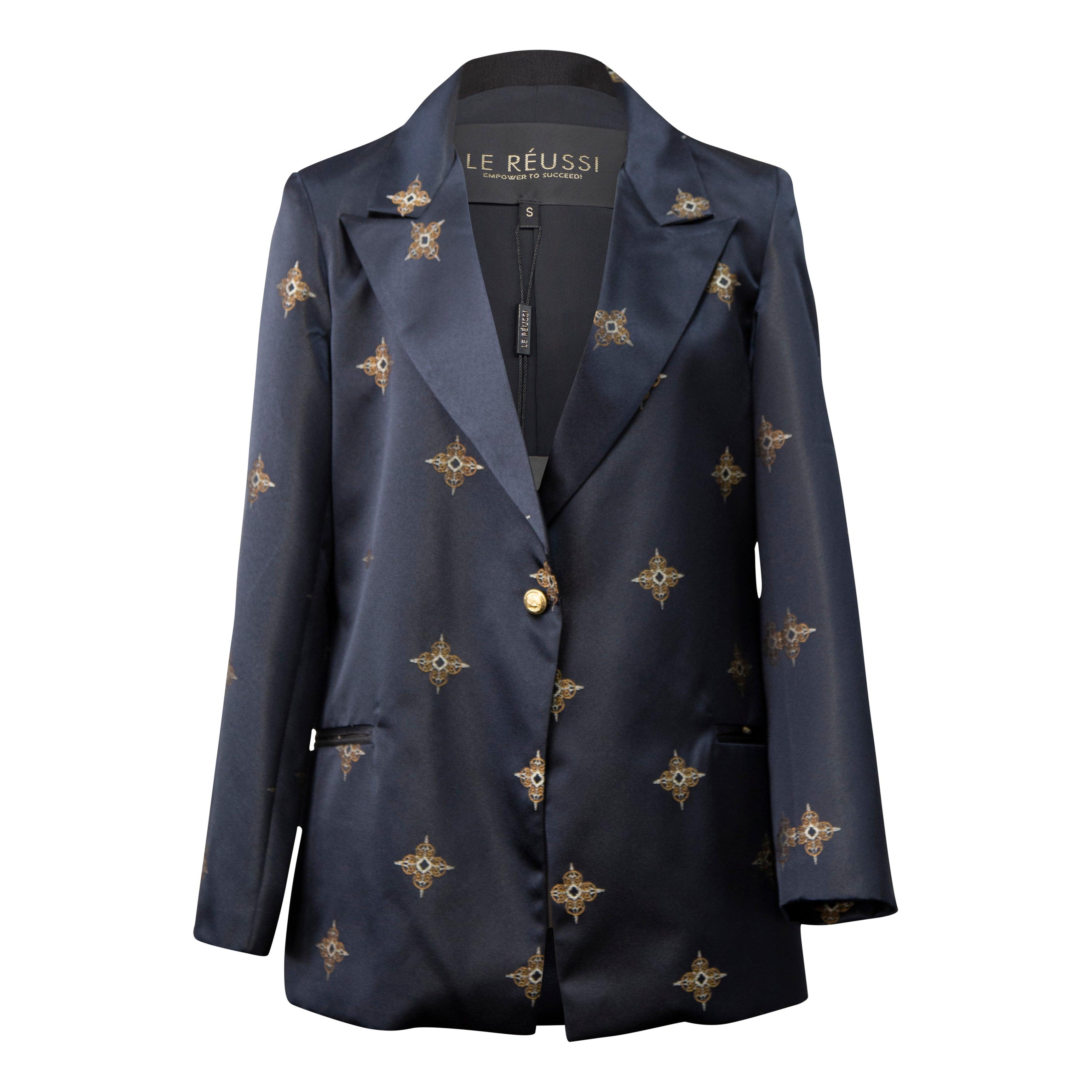Le Réussi® Fashion - Standout Black and Gold Blazer A Luxurious Statement of Elegance and Power.