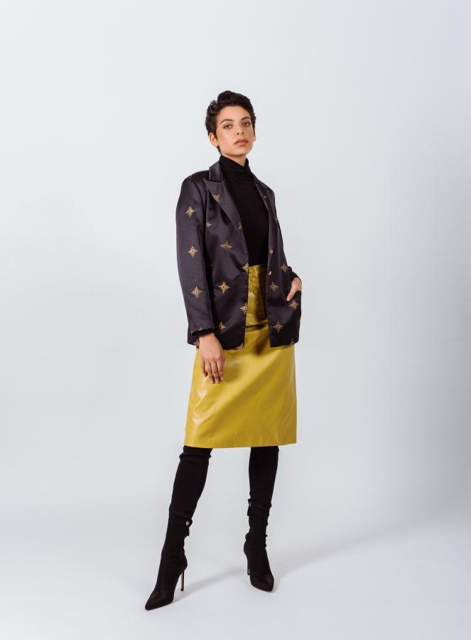 Le Réussi® Fashion - Standout Black and Gold Blazer A Luxurious Statement of Elegance and Power.