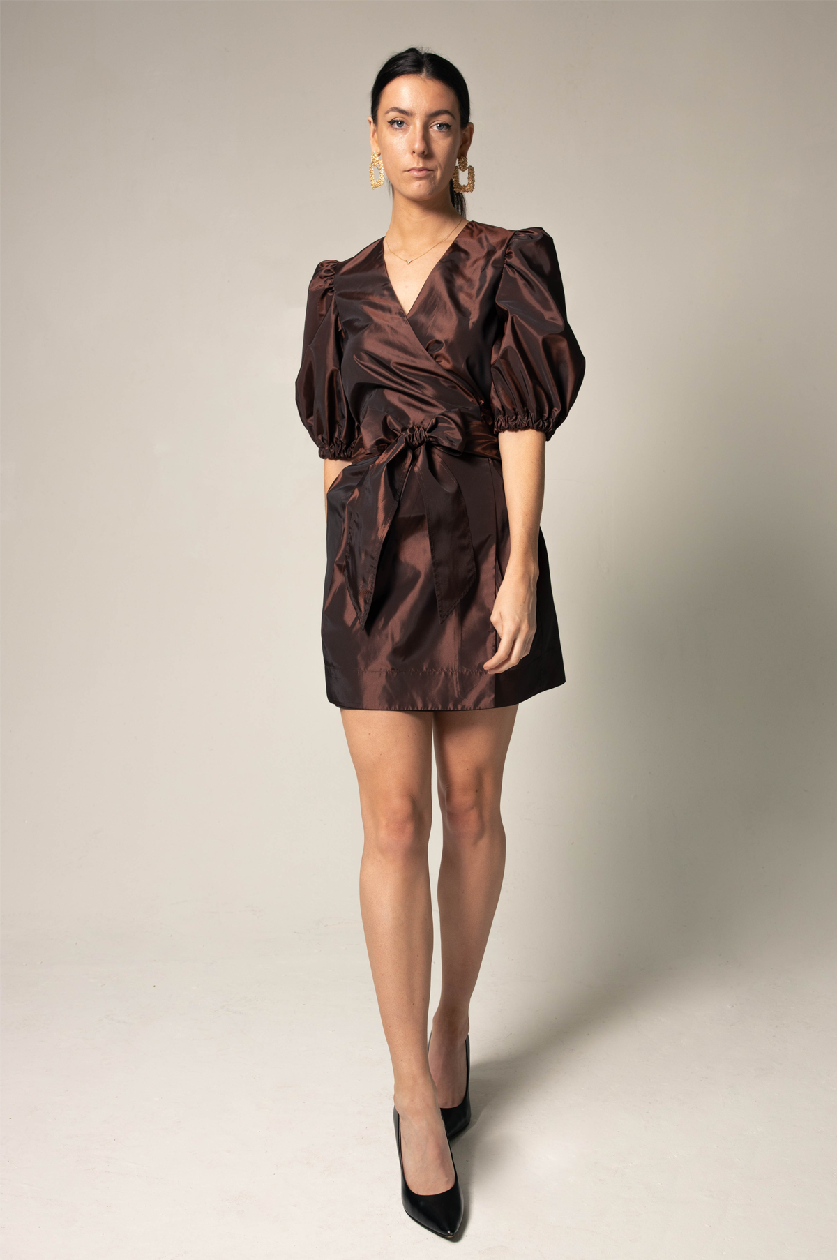 Le Réussi® Fashion - Power Bordeaux Red Wrap Dress  bold luxury with effortless sophistication.