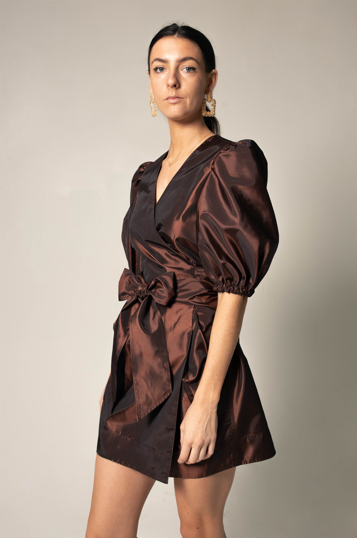Le Réussi® Fashion - Power Bordeaux Red Wrap Dress  bold luxury with effortless sophistication.