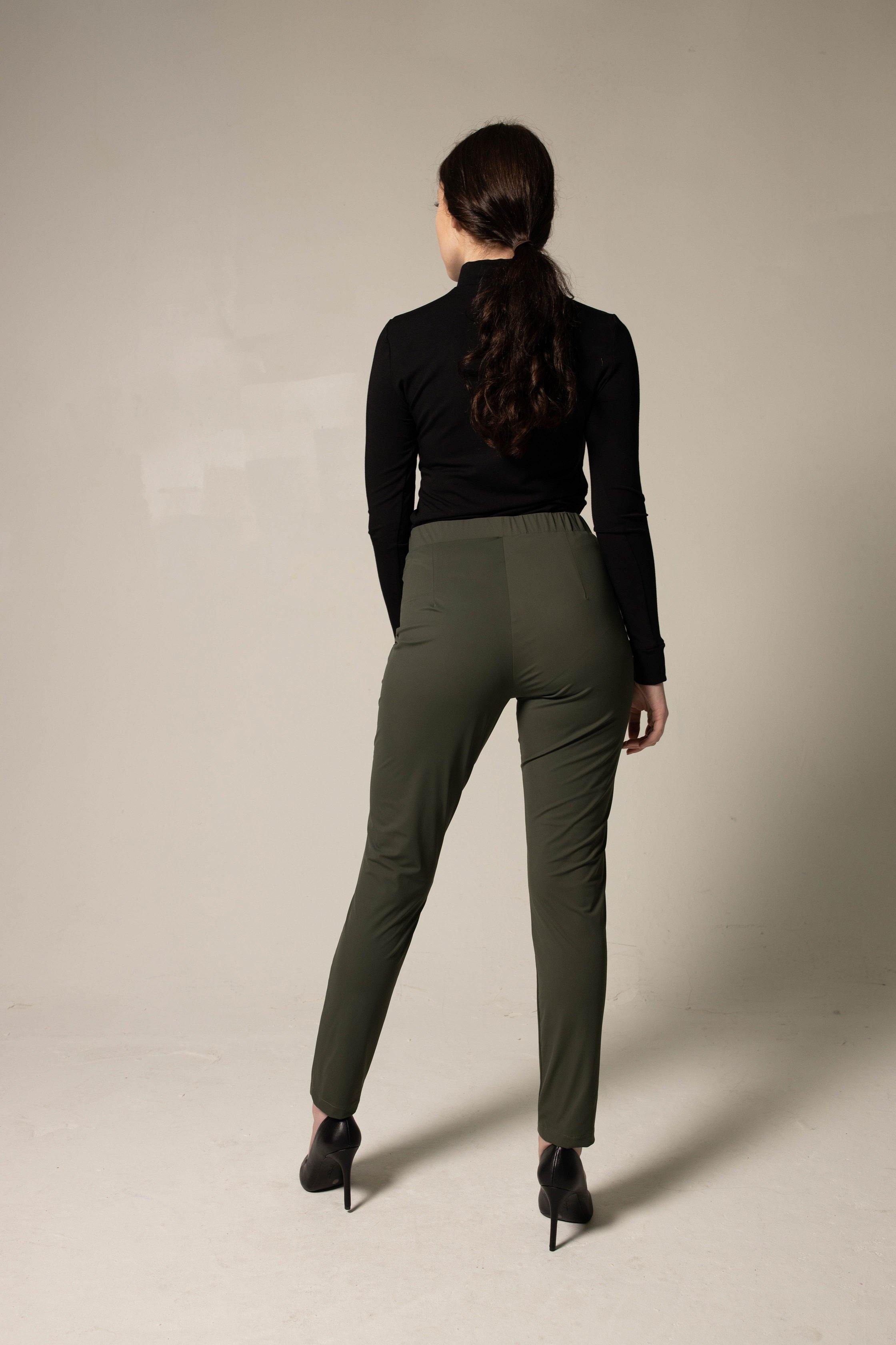 Le Réussi® - Olive Skinny Pants A Luxurious Blend of Tailored Elegance and Modern Sophistication.