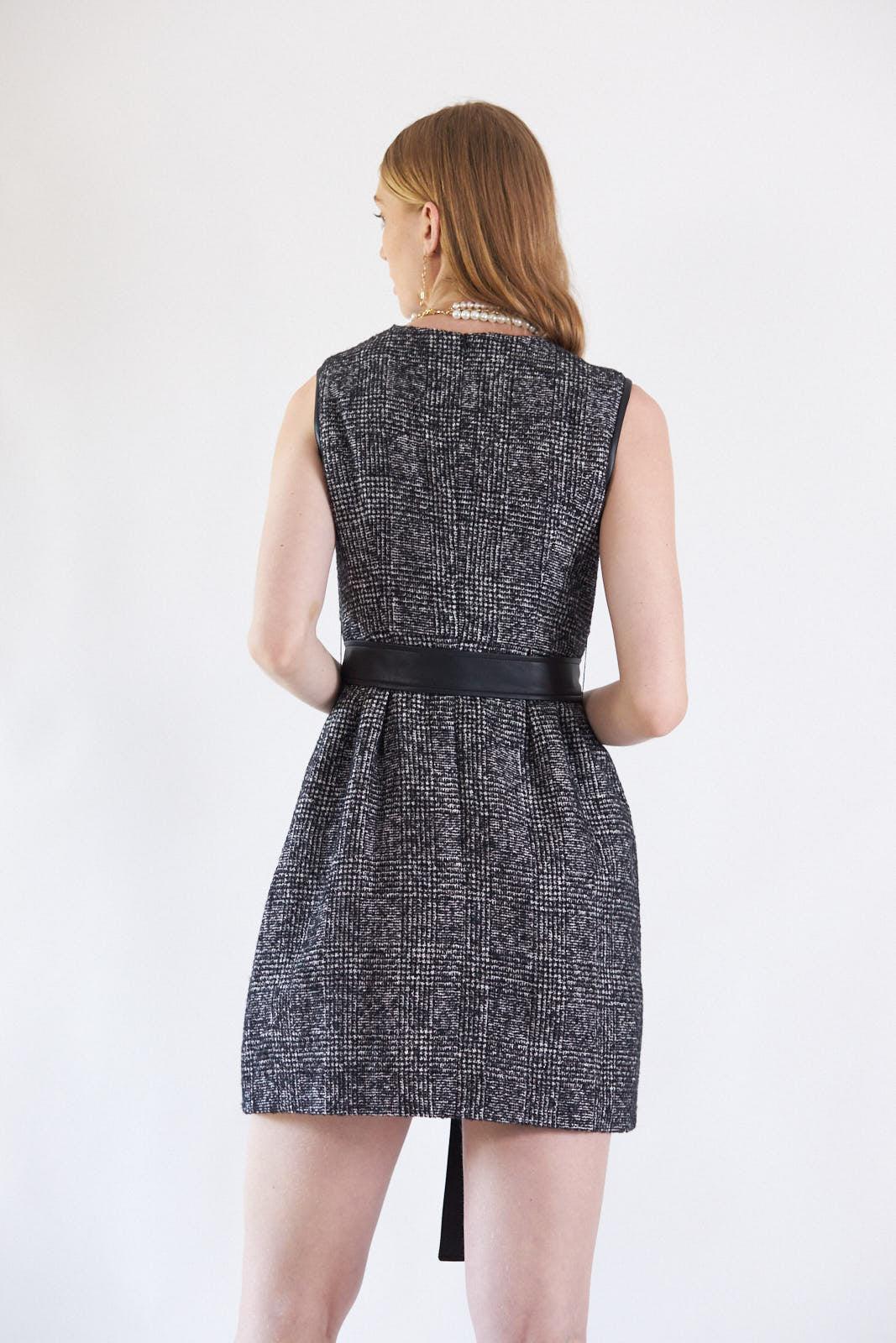 ebony mini dress Ebony Mini Tweed Dress XS / black/white