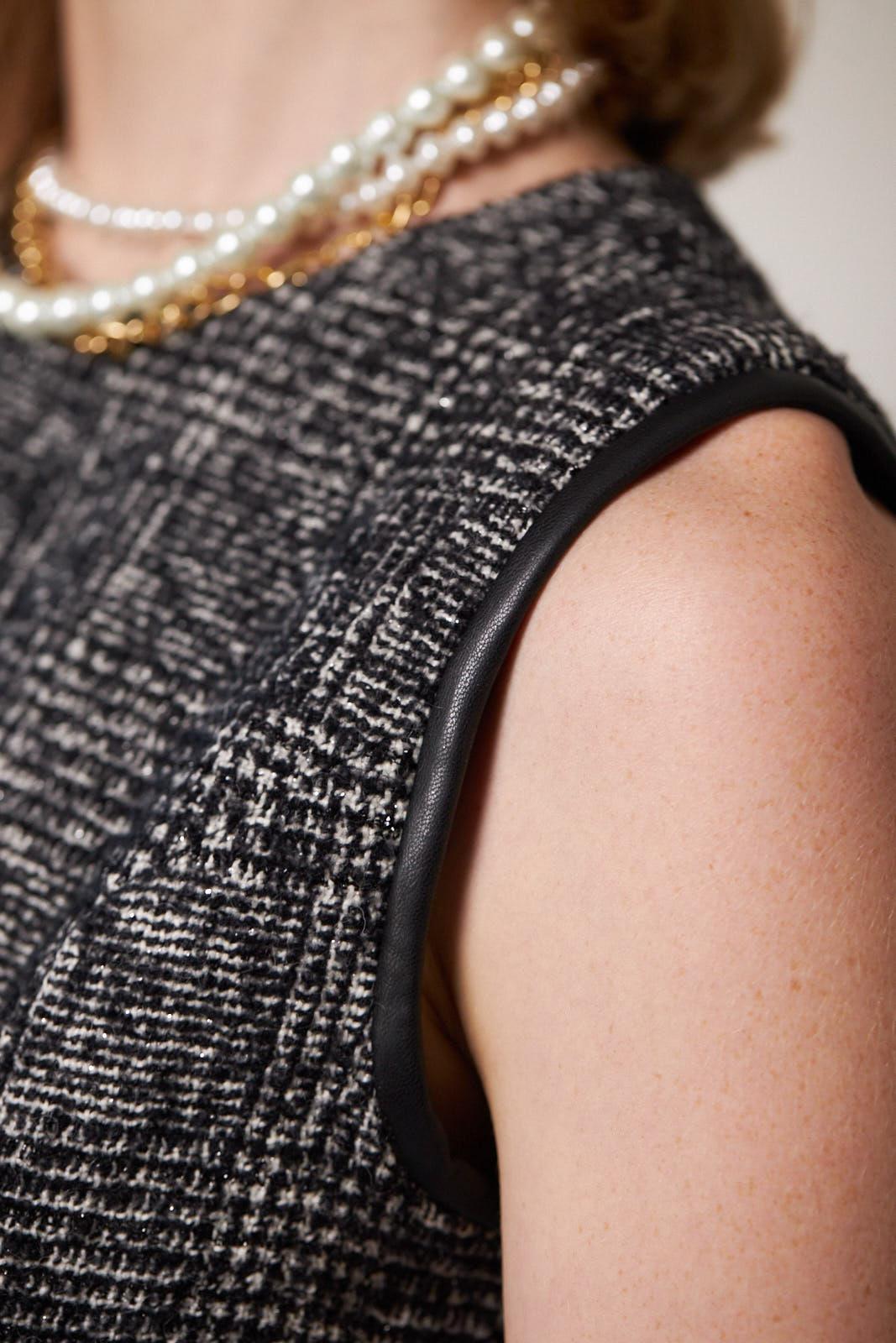 Ebony Mini Tweed Dress XS / black/white Ebony Mini Tweed Dress XS / black/white