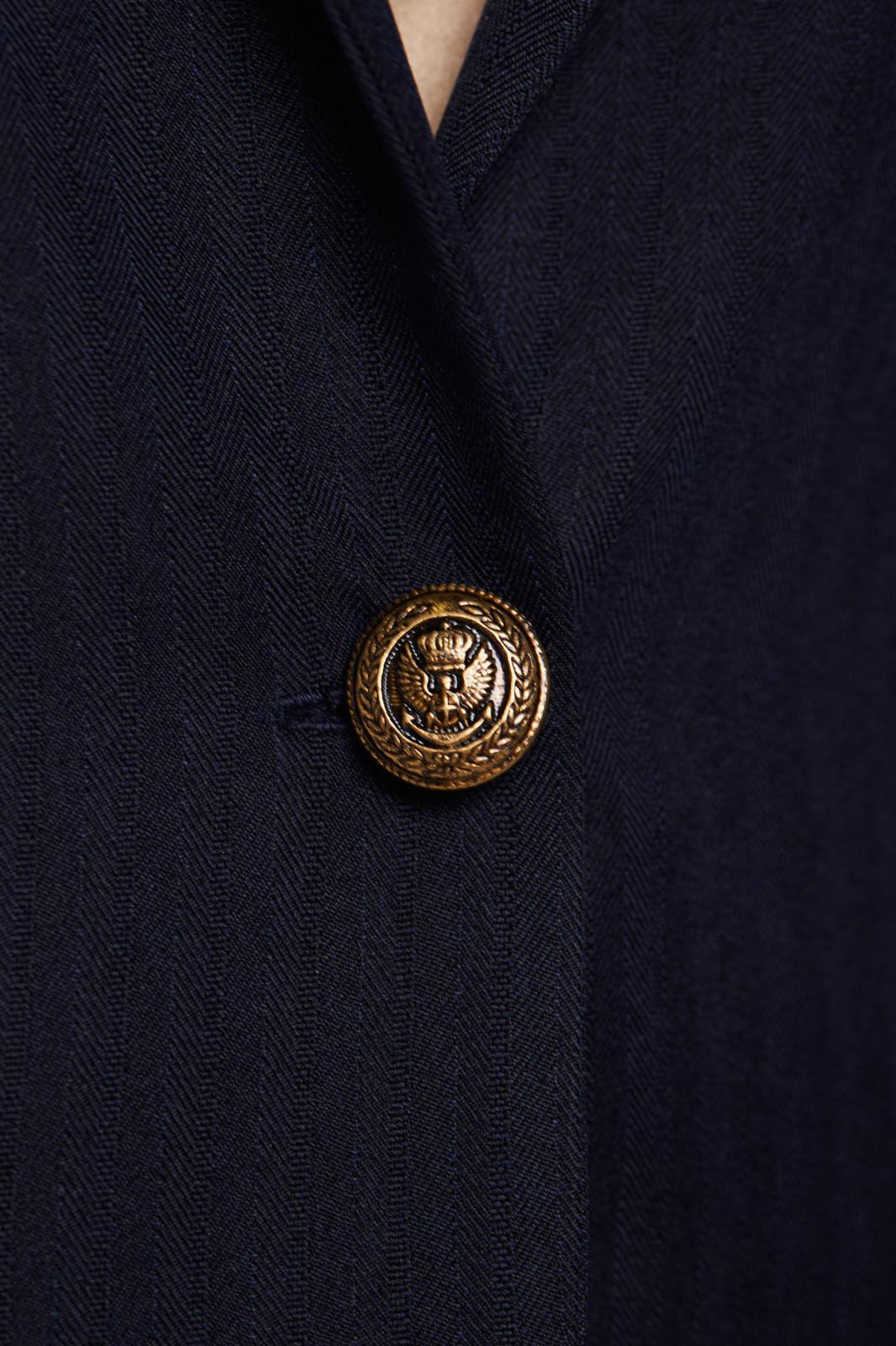 Le Réussi® Fashion - Navy Peak-Lapels Single-Breasted Blazer A Luxurious Statement of Power and Elegance.