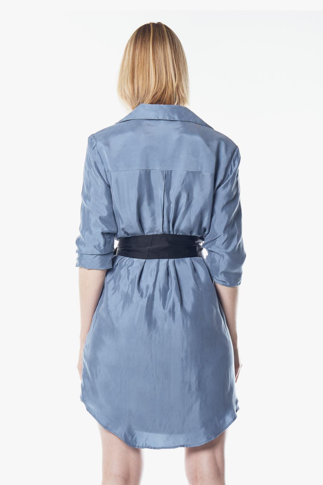 Le Réussi® Fashion - Cielo Blue Blazer Dress A Luxurious Statement of Elegance and Confidence.