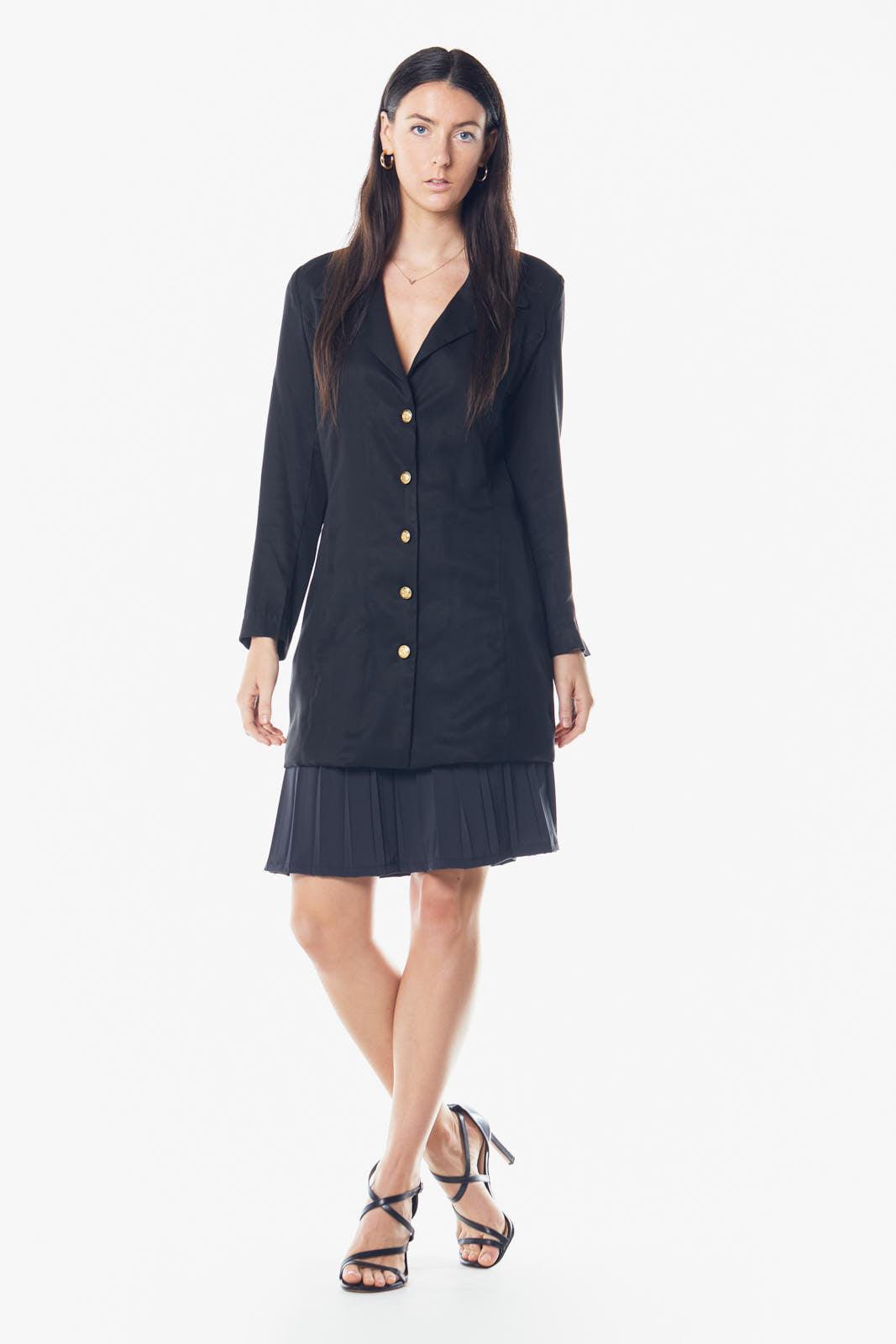 Le Réussi® Fashion - Women's Linen Long Jacket in Black effortless luxury with timeless sophistication.