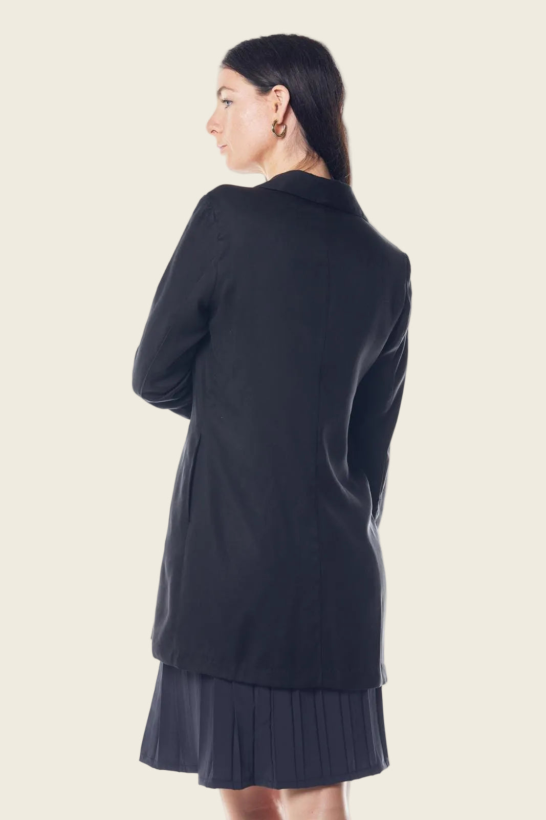 The Grace Long Blazer Dress in Black L / Black